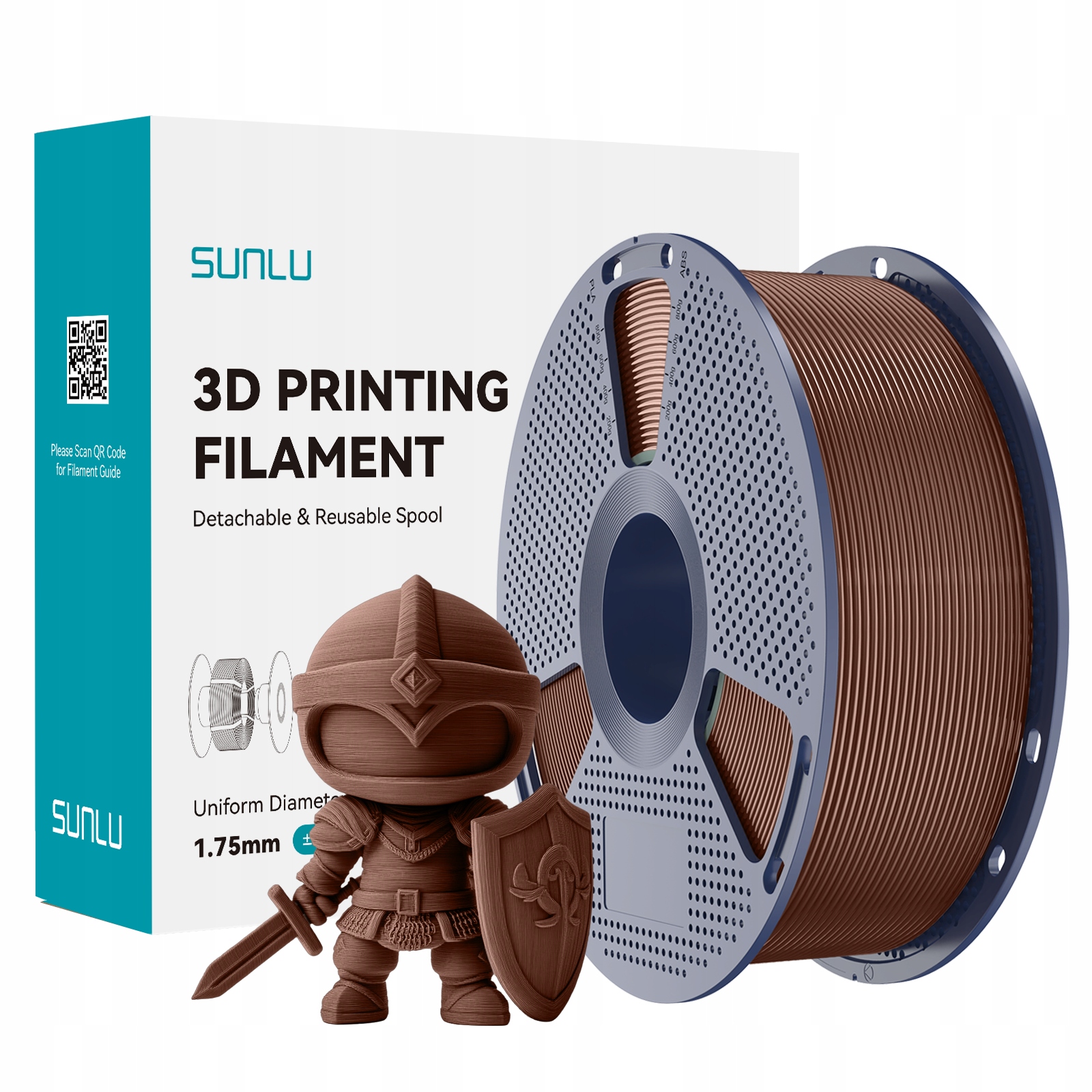 Filament SUNLU PLA Plus Brązowy (BROWN)