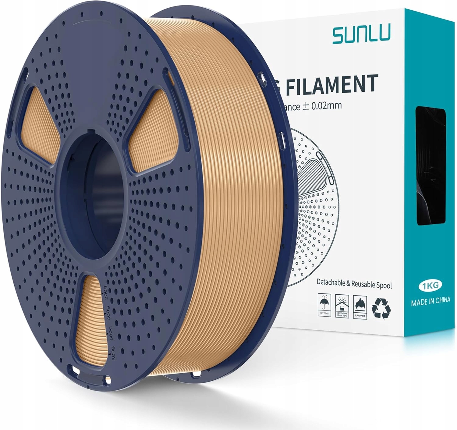 Filament SUNLU PLA Plus Brązowy Drewniany (BROWN WOOD)