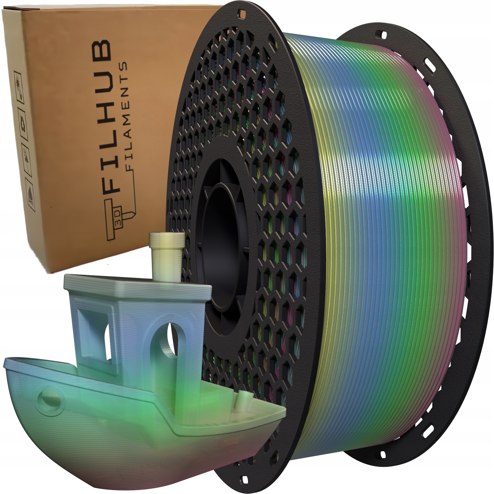 Filament FilHub PETG  Tęczowy Przezroczysty (RAINBOW TRANSPARENT)