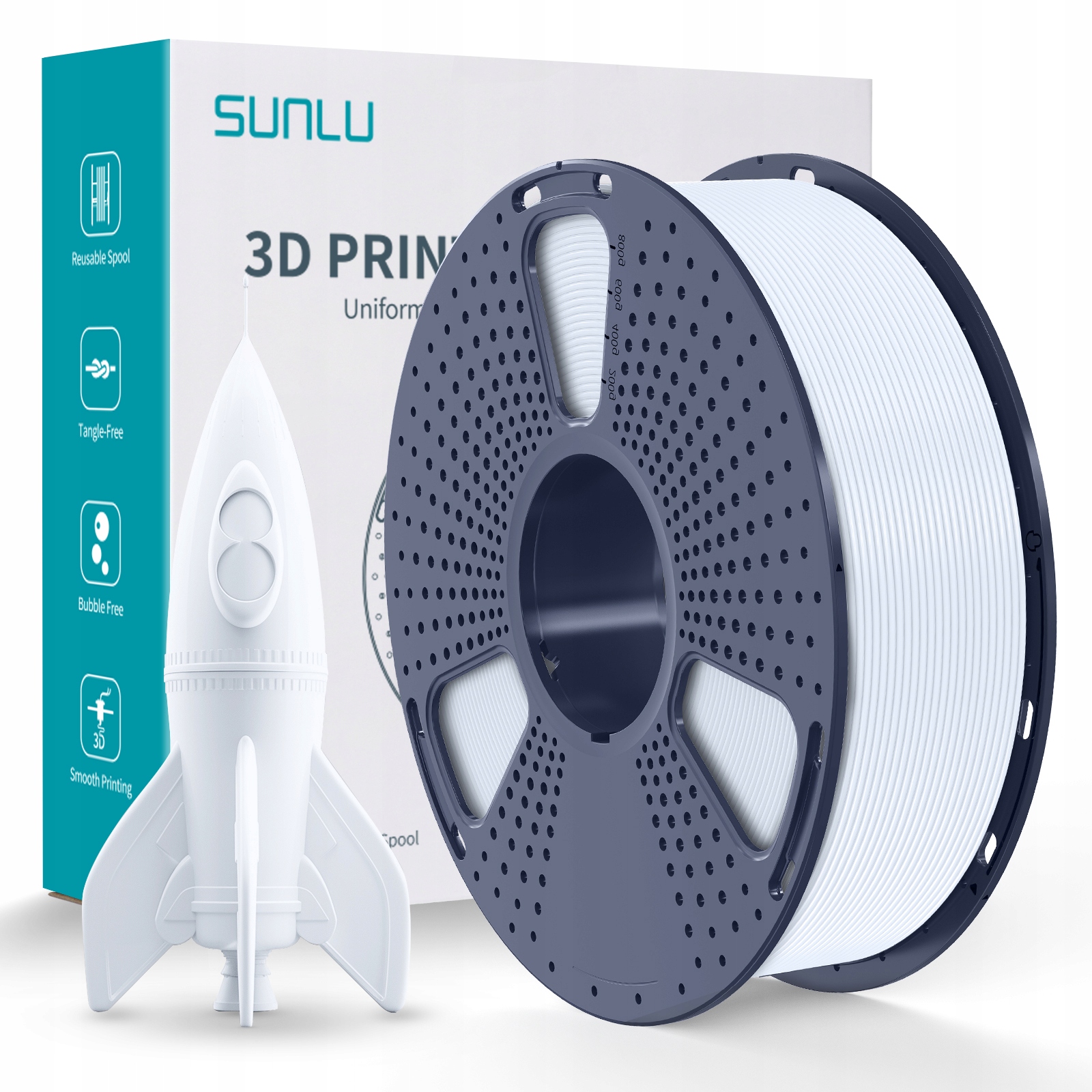 Filament SUNLU PLA High-Speed Biały (WHITE)