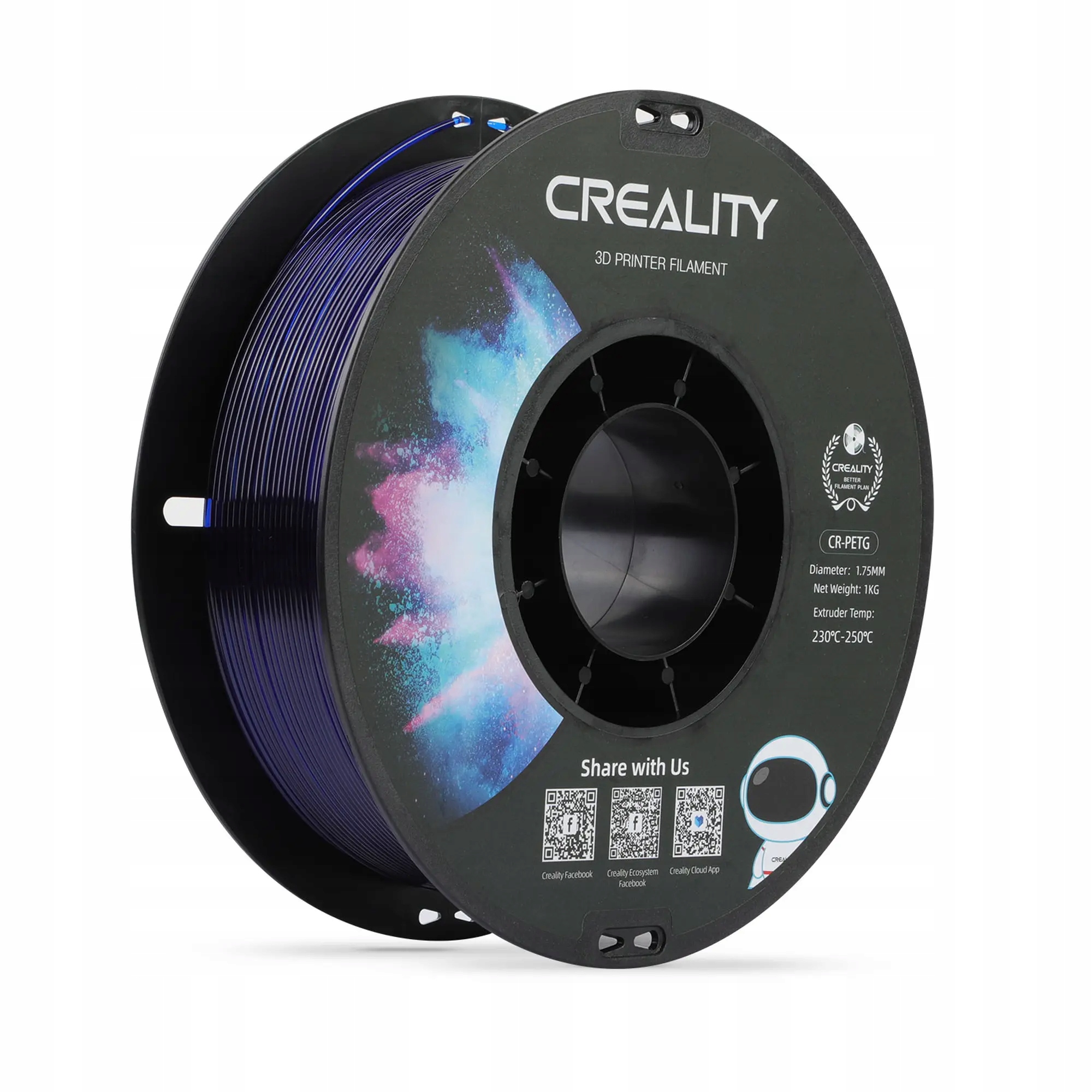 Filament Creality PETG Niebieski Przezroczysty (BLUE TRANSPARENT)