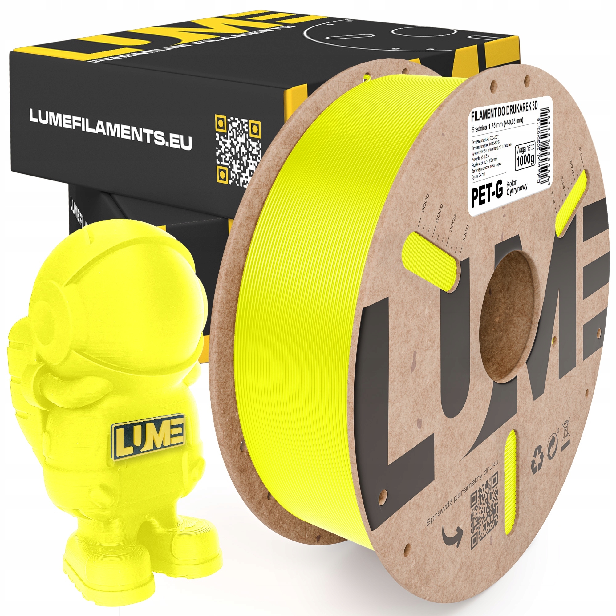 Filament null PETG Żółty (YELLOW)