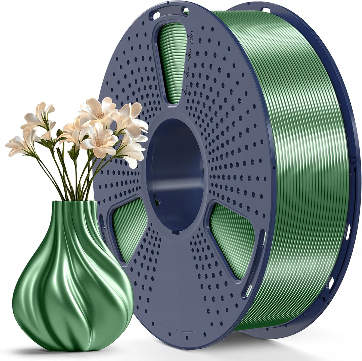 Filament SUNLU PLA Plus Zielony Jedwabny (GREEN SILK)