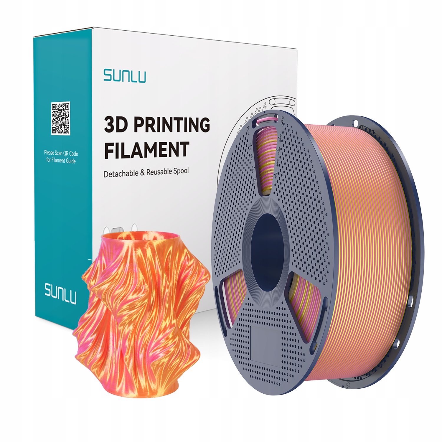 Filament SUNLU PLA Plus  Dwukolorowy Jedwabny (DUAL SILK)