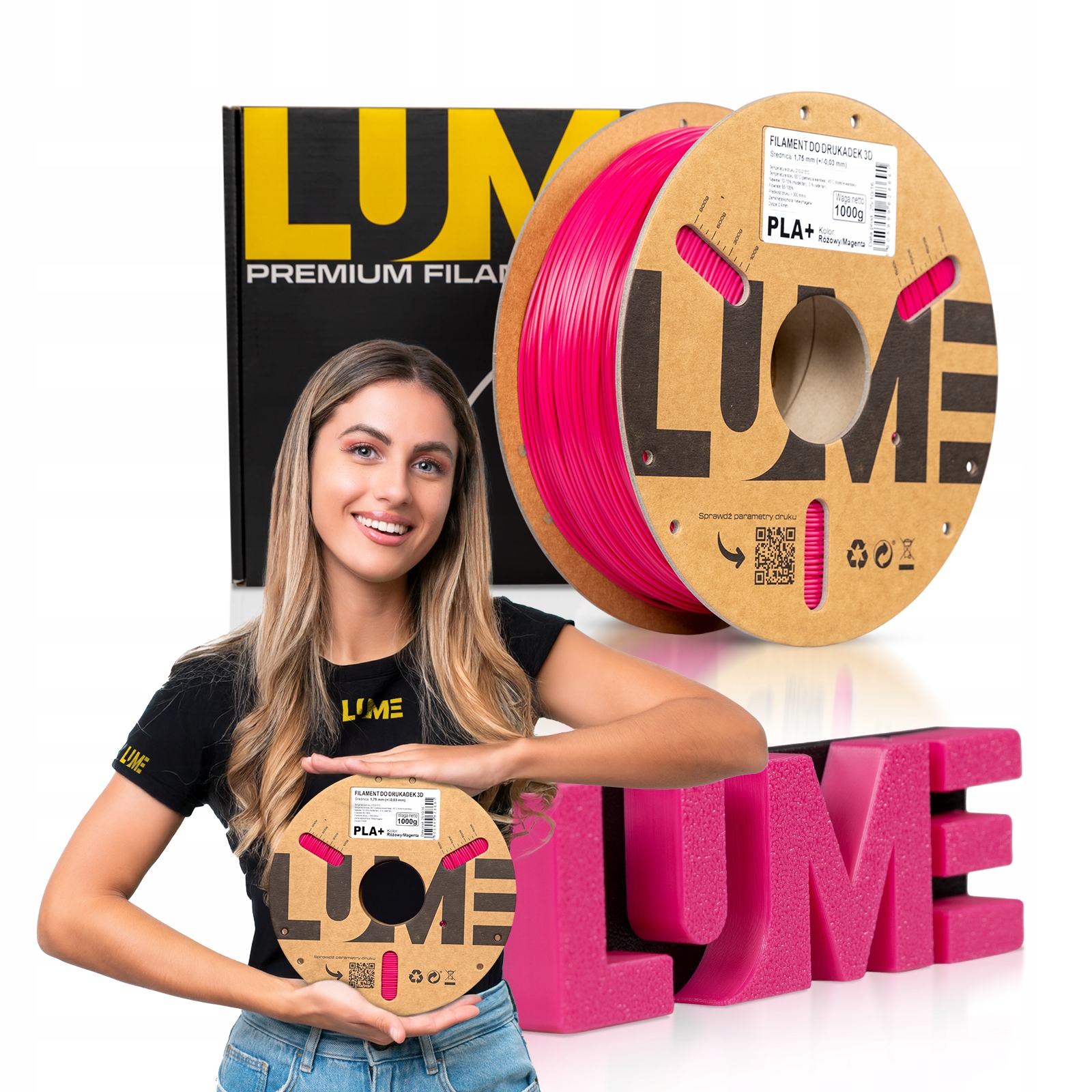 Filament null PLA Plus Różowy (PINK)