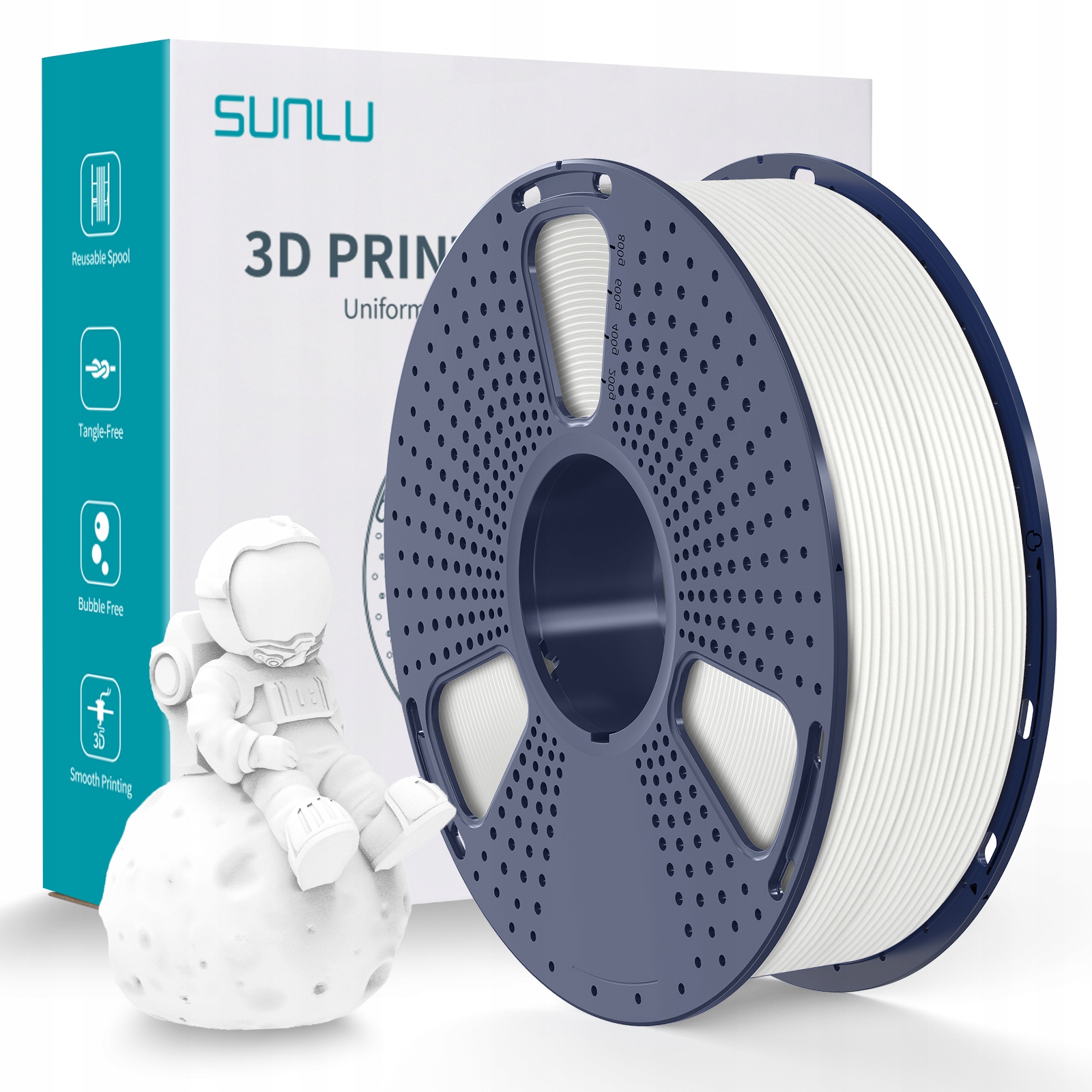 Filament SUNLU PLA Biały Matowy (WHITE MATTE)