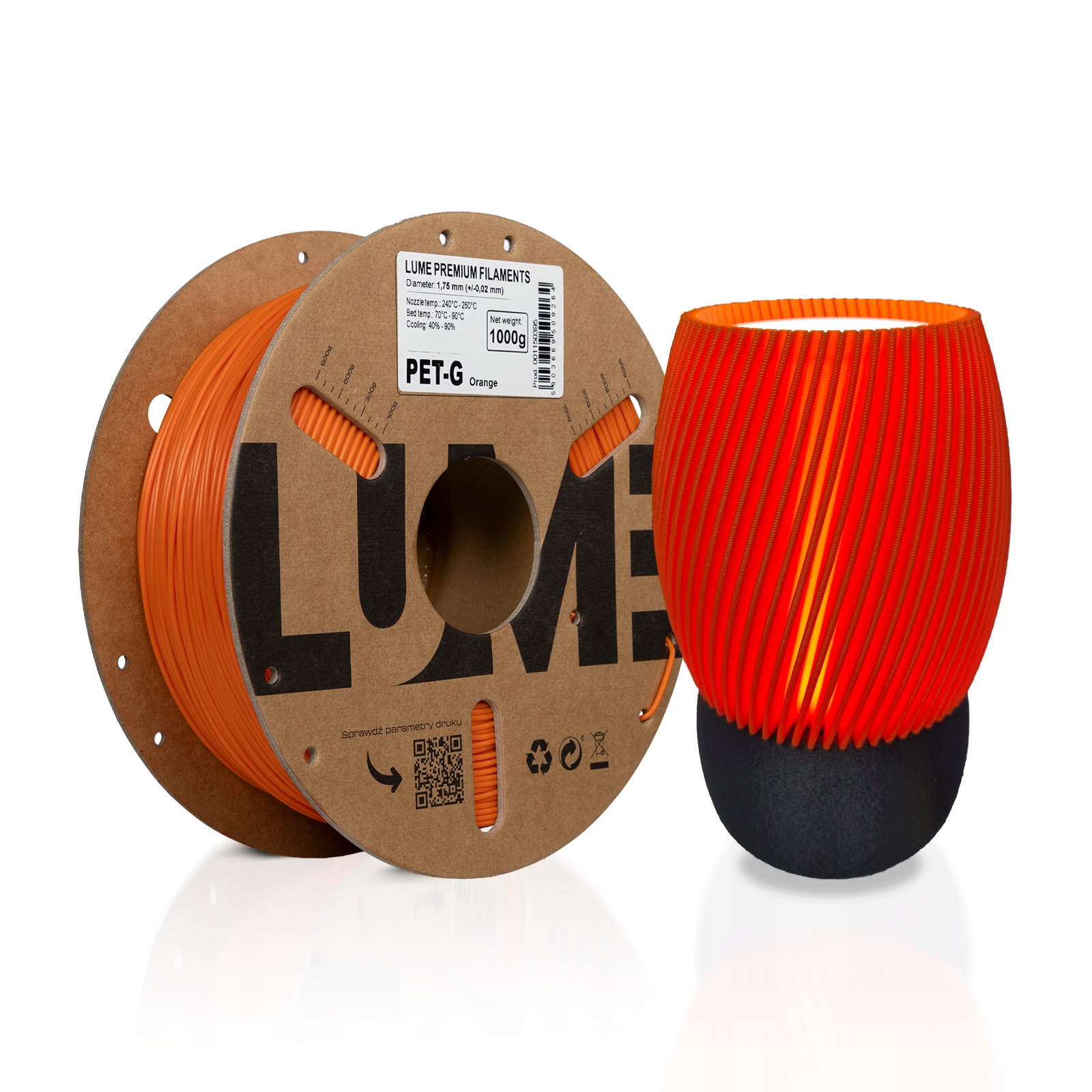 Filament LUME PETG Pomarańczowy (ORANGE)