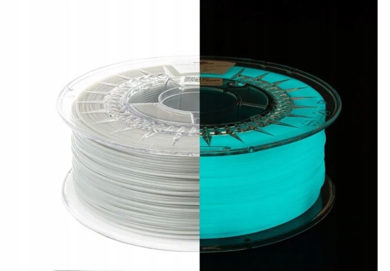 Filament null PLA Niebieski Tęczowy Świecący w ciemności (BLUE RAINBOW GLOW)