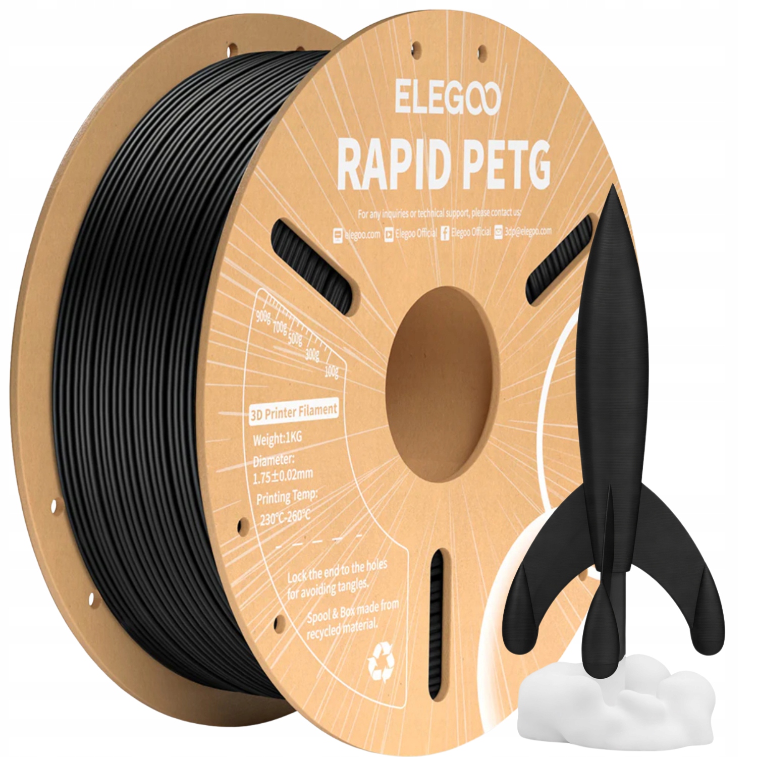 Filament Elegoo PETG Czarny (BLACK)