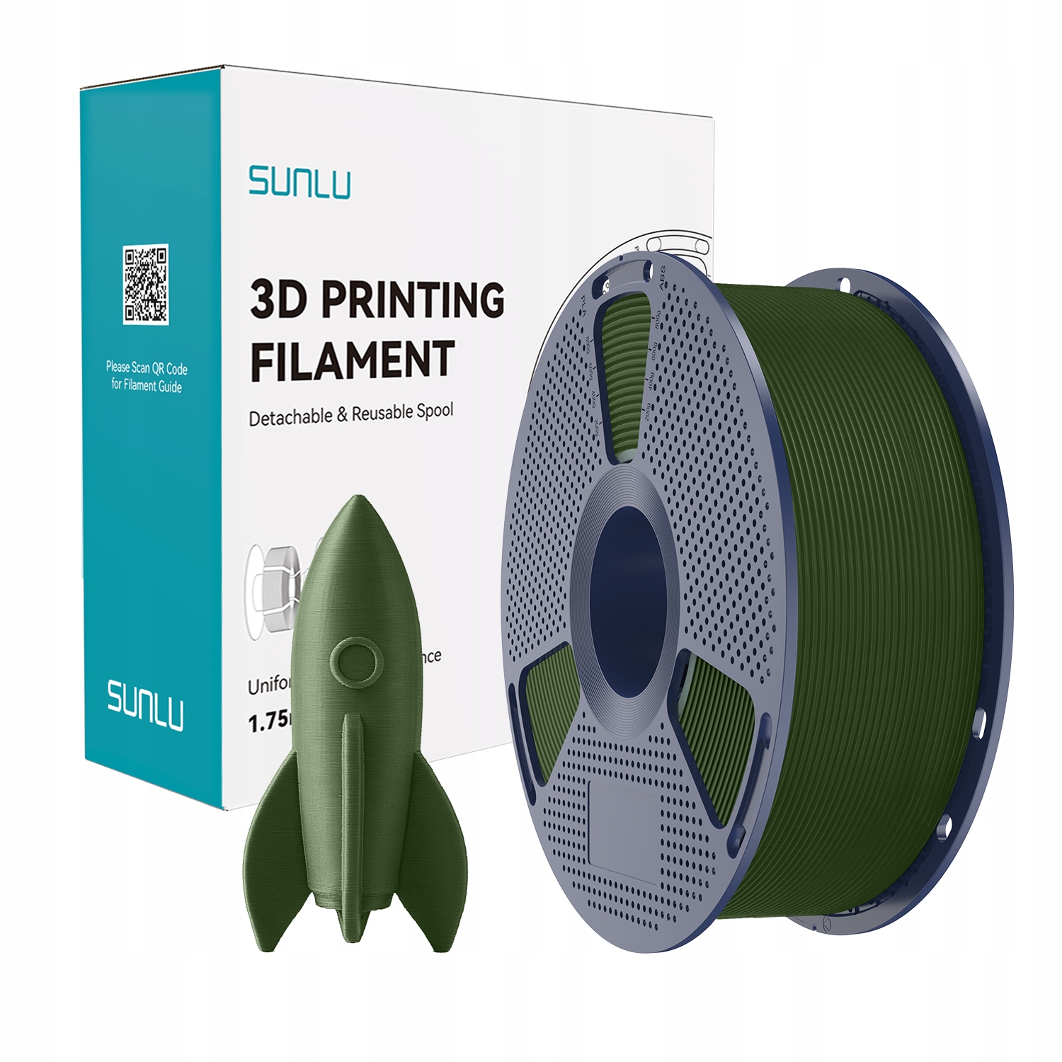 Filament SUNLU PLA Plus High-Speed Zielony (GREEN)