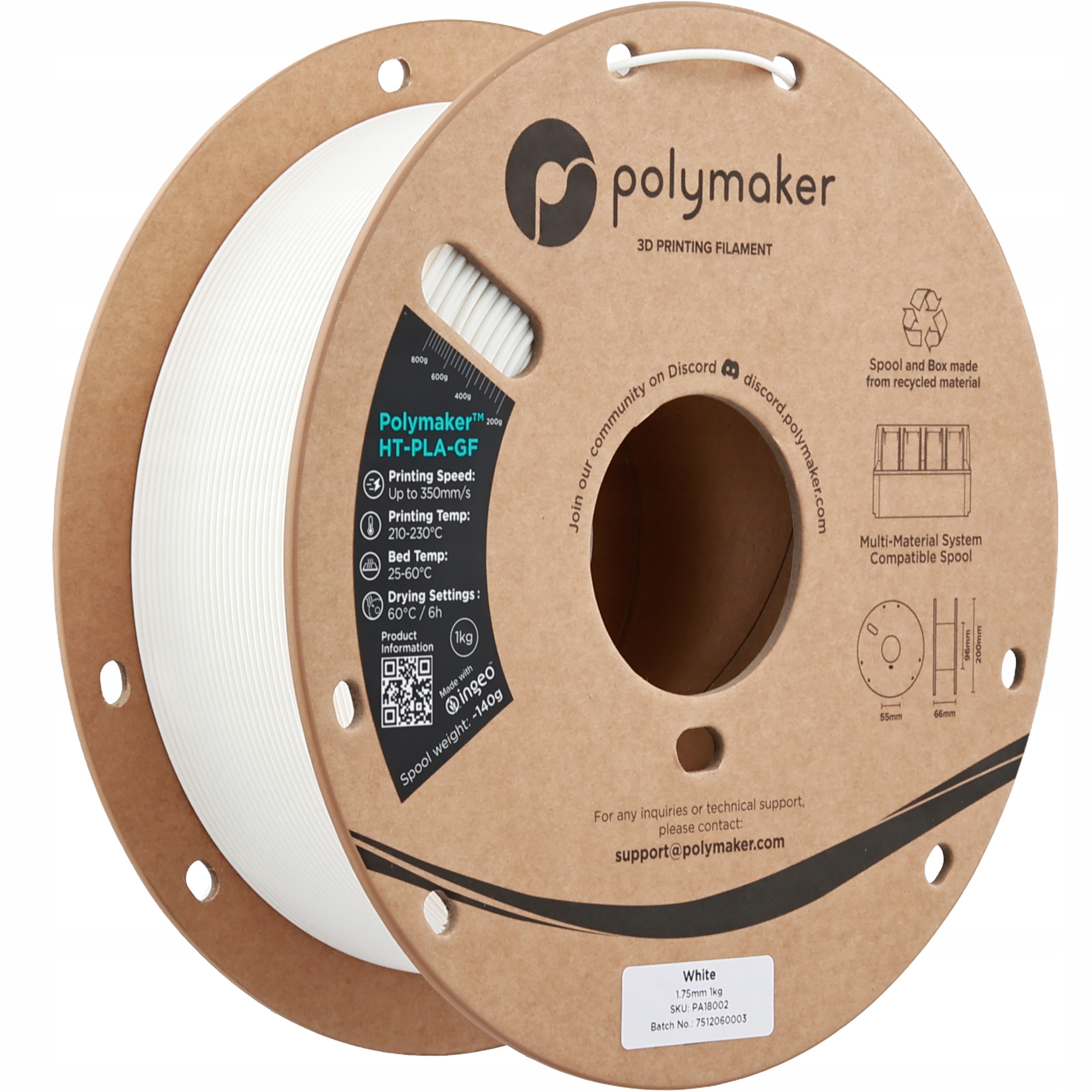 Filament Polymaker PLA Biały (WHITE)