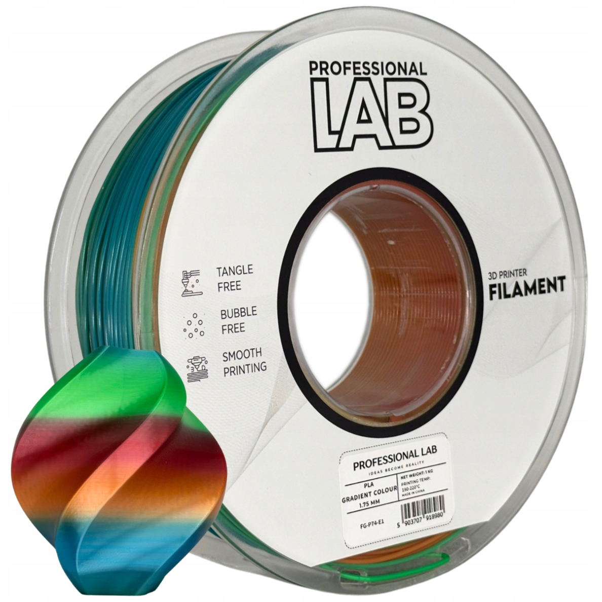 Filament null PLA  Tęczowy (RAINBOW)