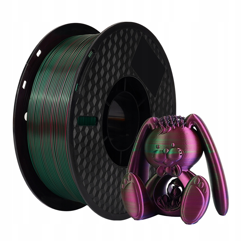 Filament null PLA Zielony Tęczowy Jedwabny (GREEN RAINBOW SILK)