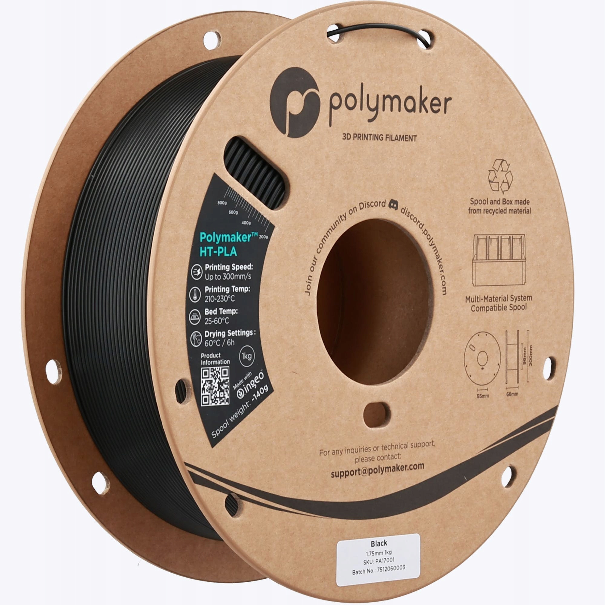 Filament Polymaker PLA High-Speed Czarny Przezroczysty (BLACK TRANSPARENT)