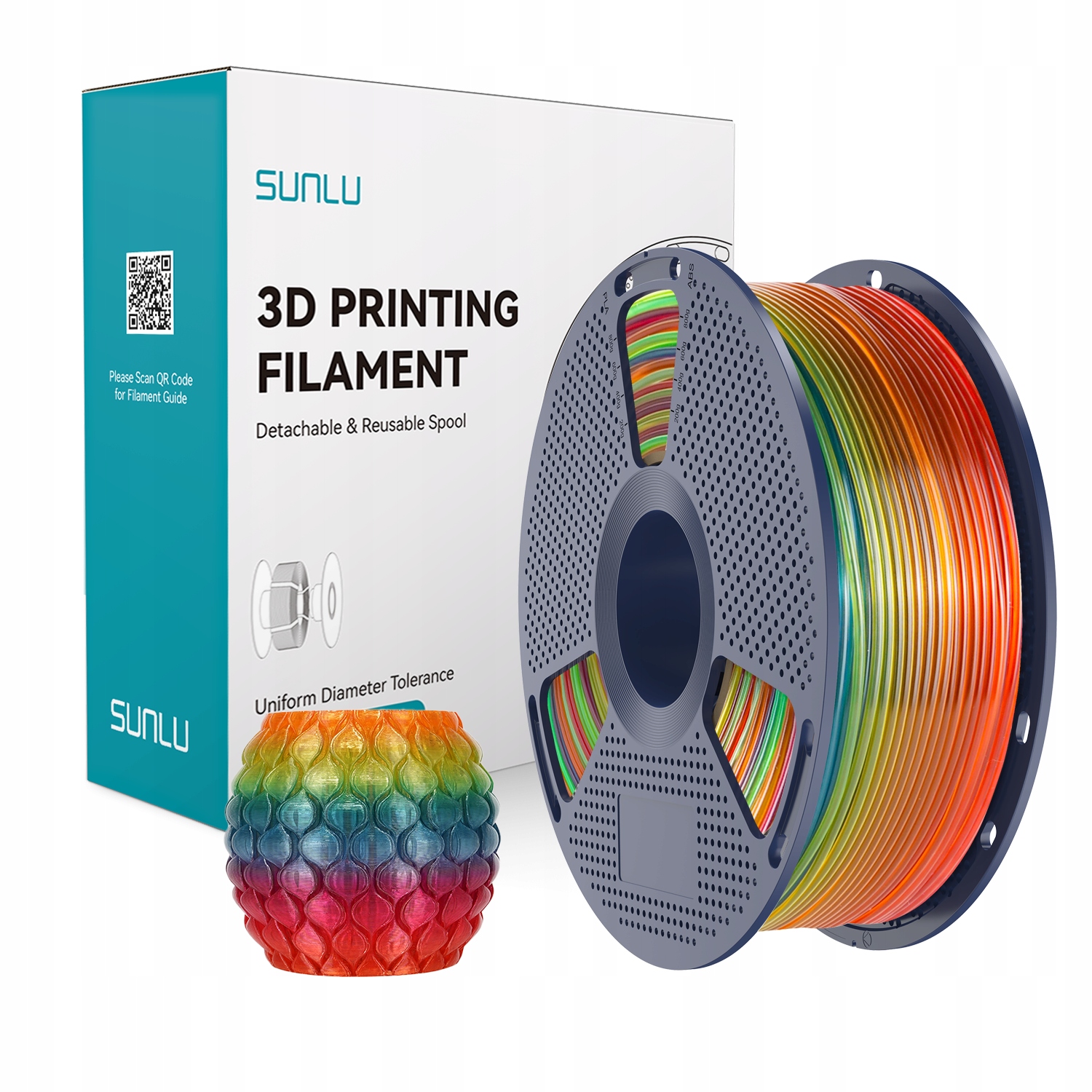 Filament SUNLU PLA  Tęczowy Przezroczysty (RAINBOW TRANSPARENT)