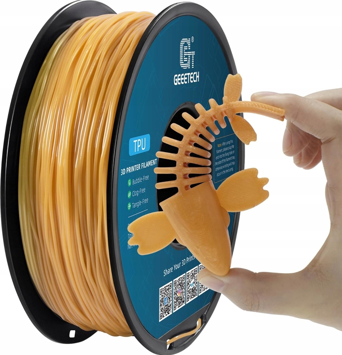 Filament GEEETECH TPU Złoty Przezroczysty (GOLD TRANSPARENT)