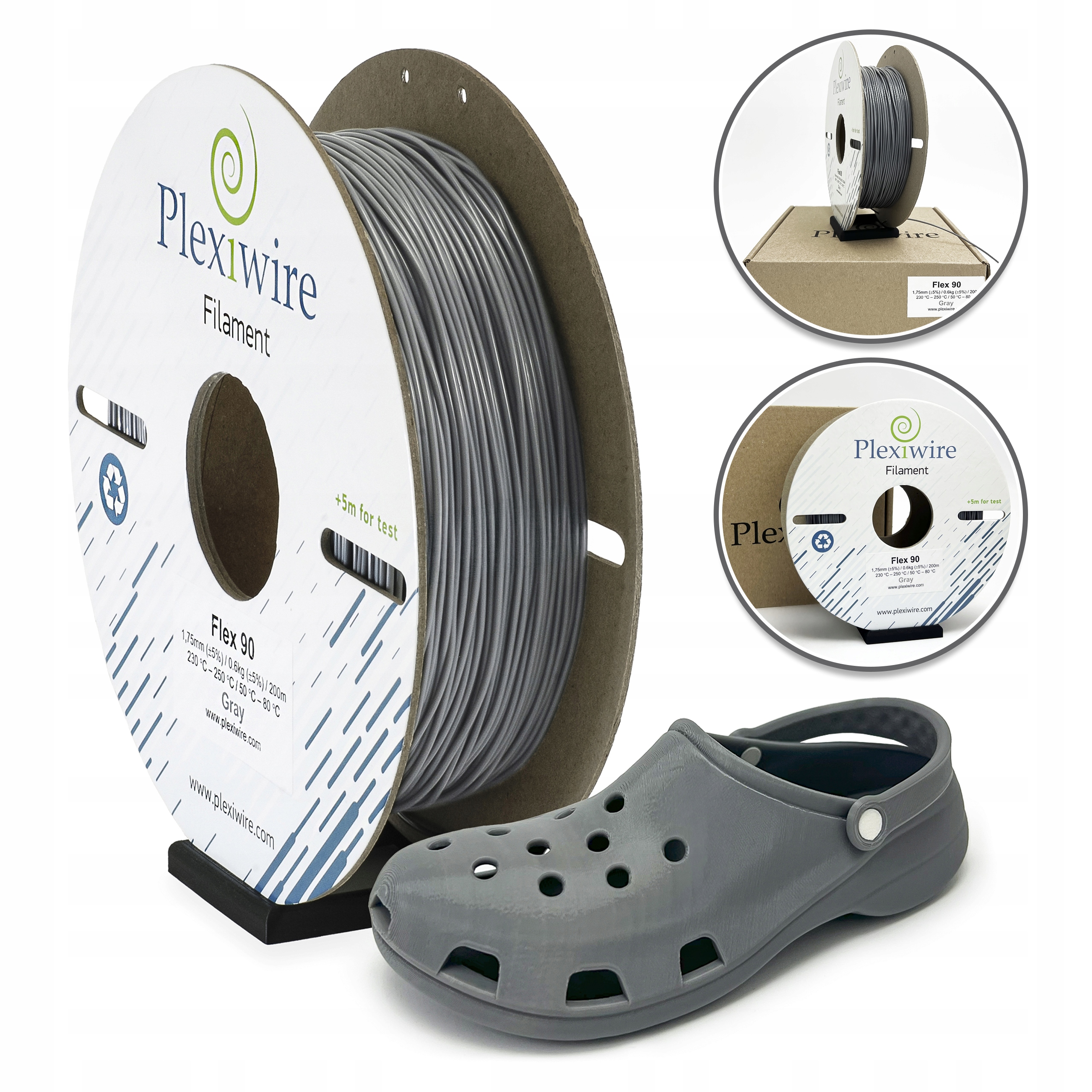 Filament Plexiwire TPU Szary (GRAY)