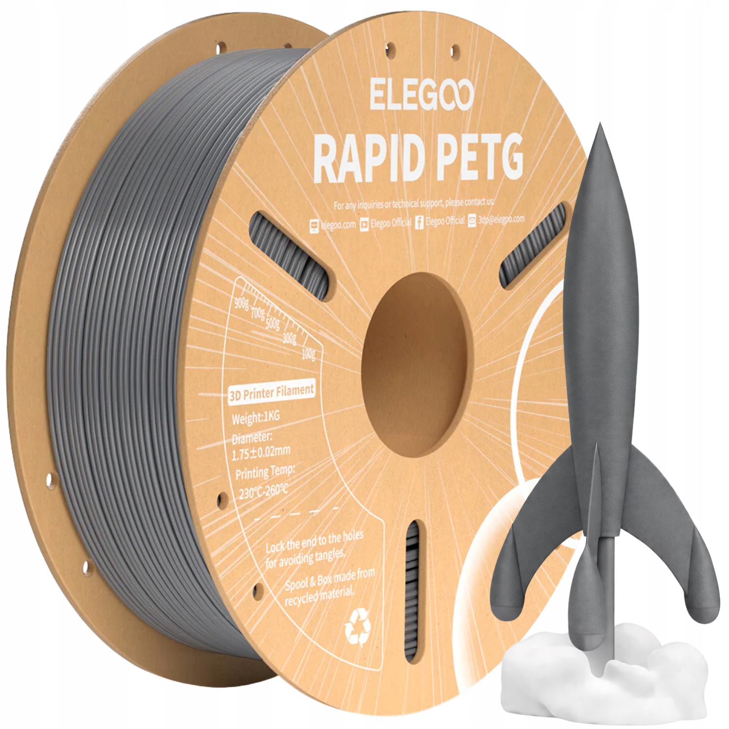 Filament Elegoo PETG Szary (GRAY)