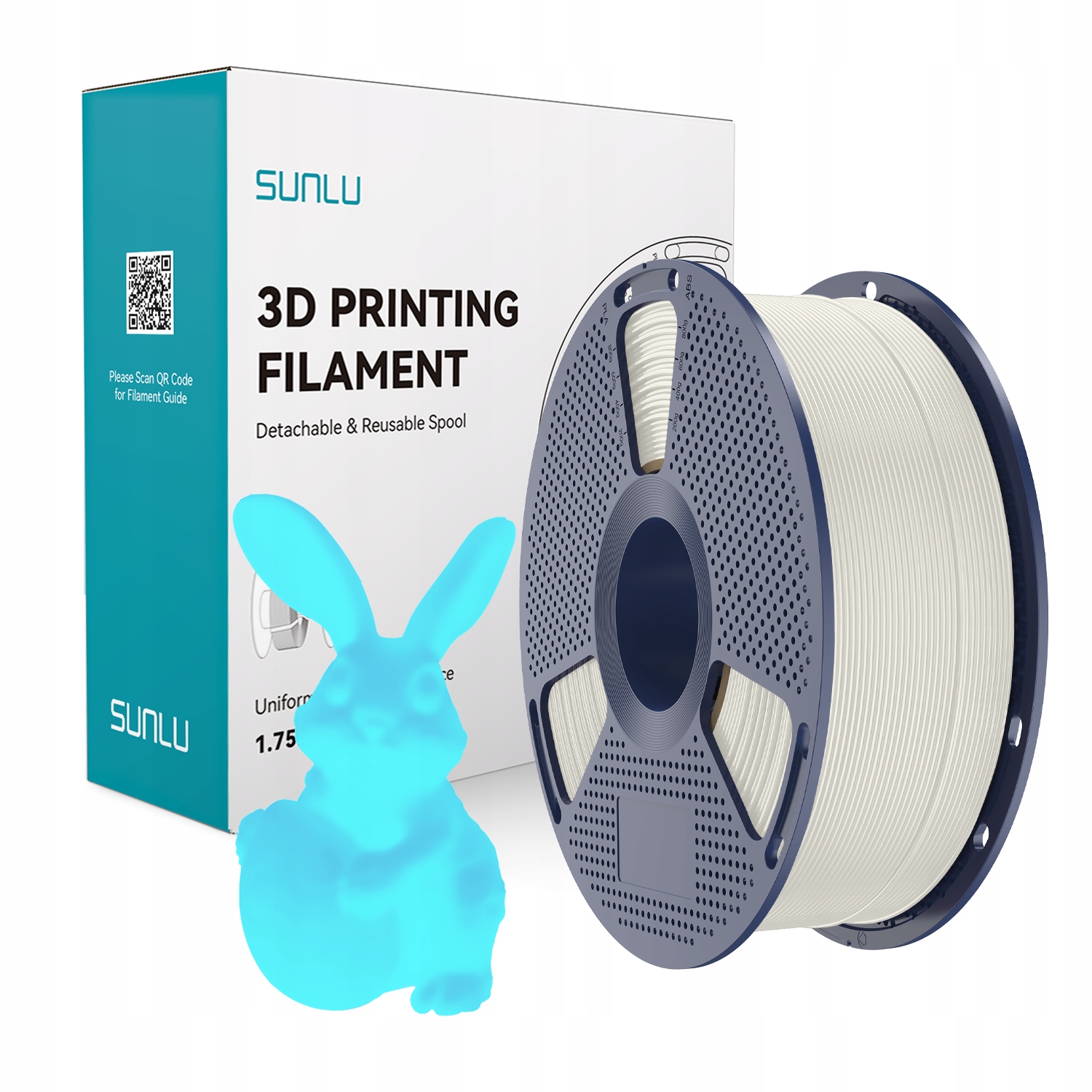 Filament SUNLU PETG Biały Świecący w ciemności (WHITE GLOW)