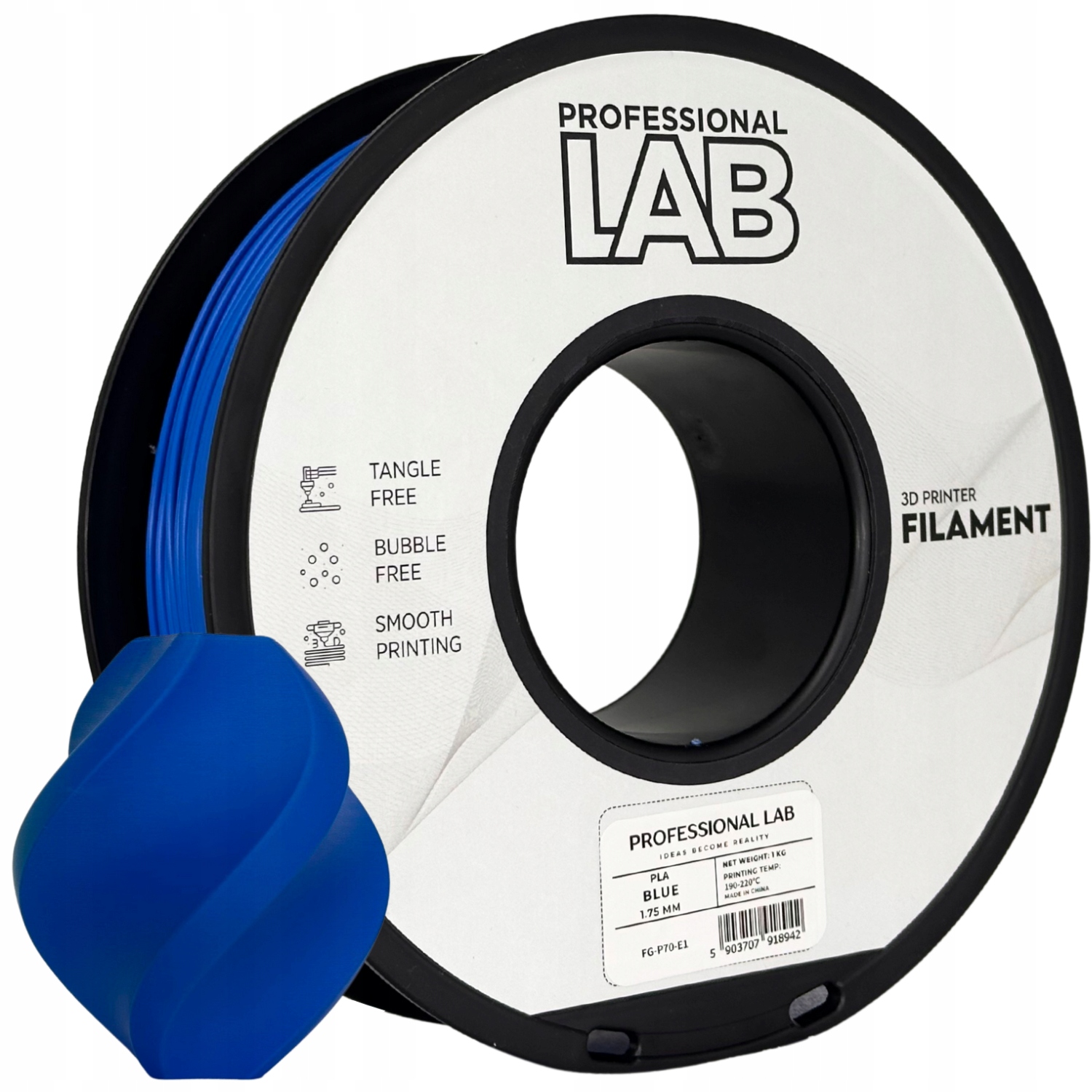 Filament null PLA Niebieski (BLUE)