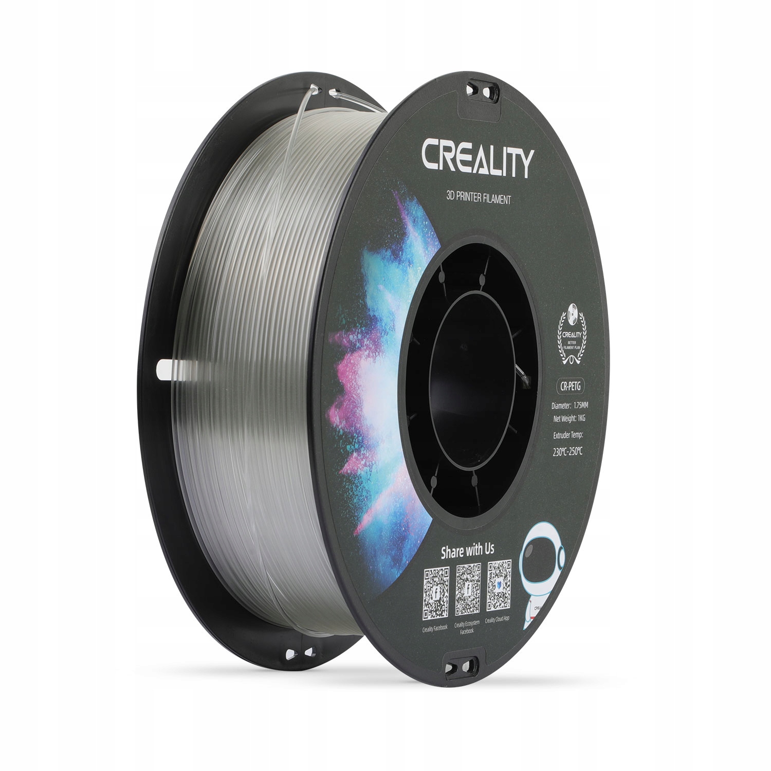 Filament Creality PETG Naturalny Przezroczysty (NATURAL TRANSPARENT)