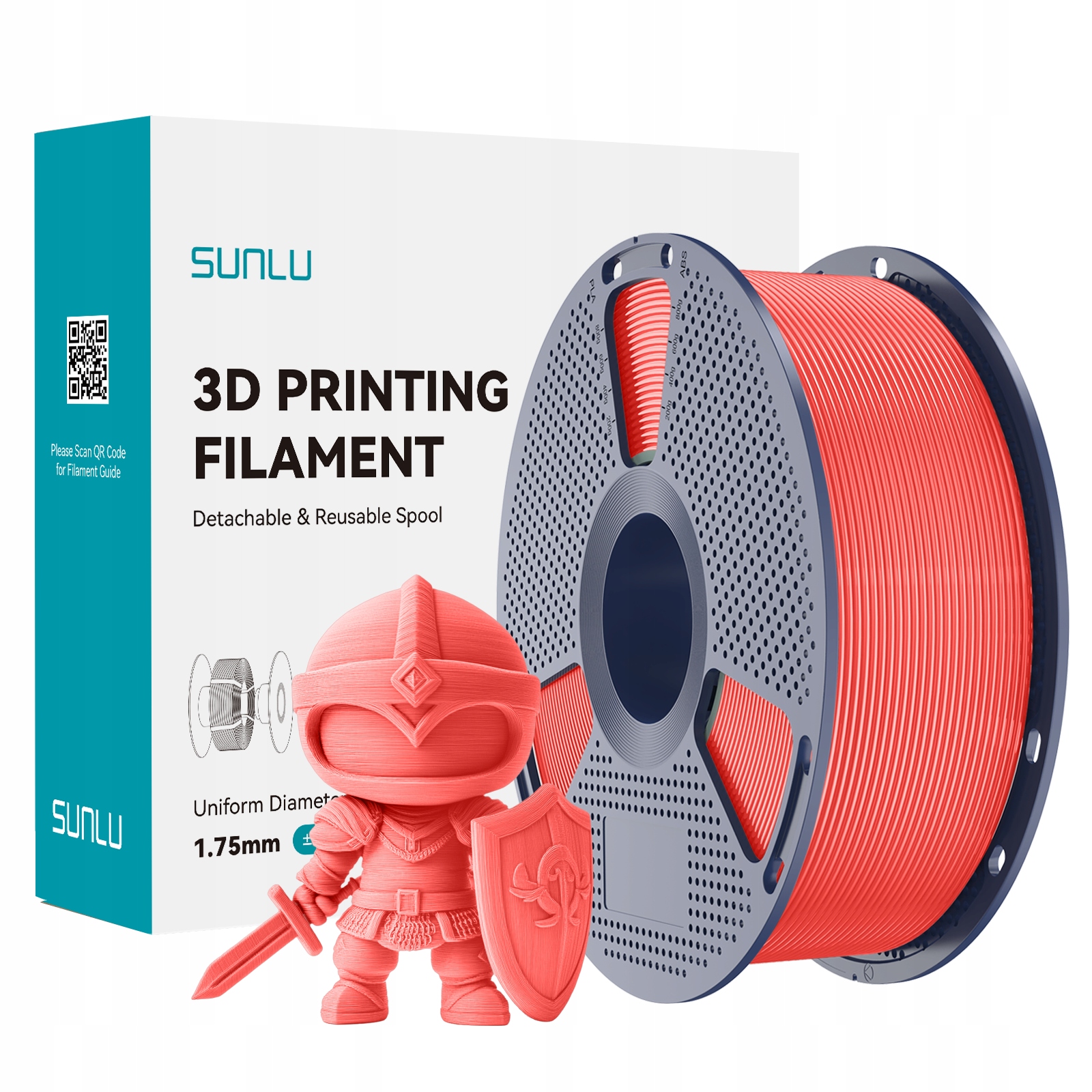 Filament SUNLU PLA Plus Czerwony (RED)