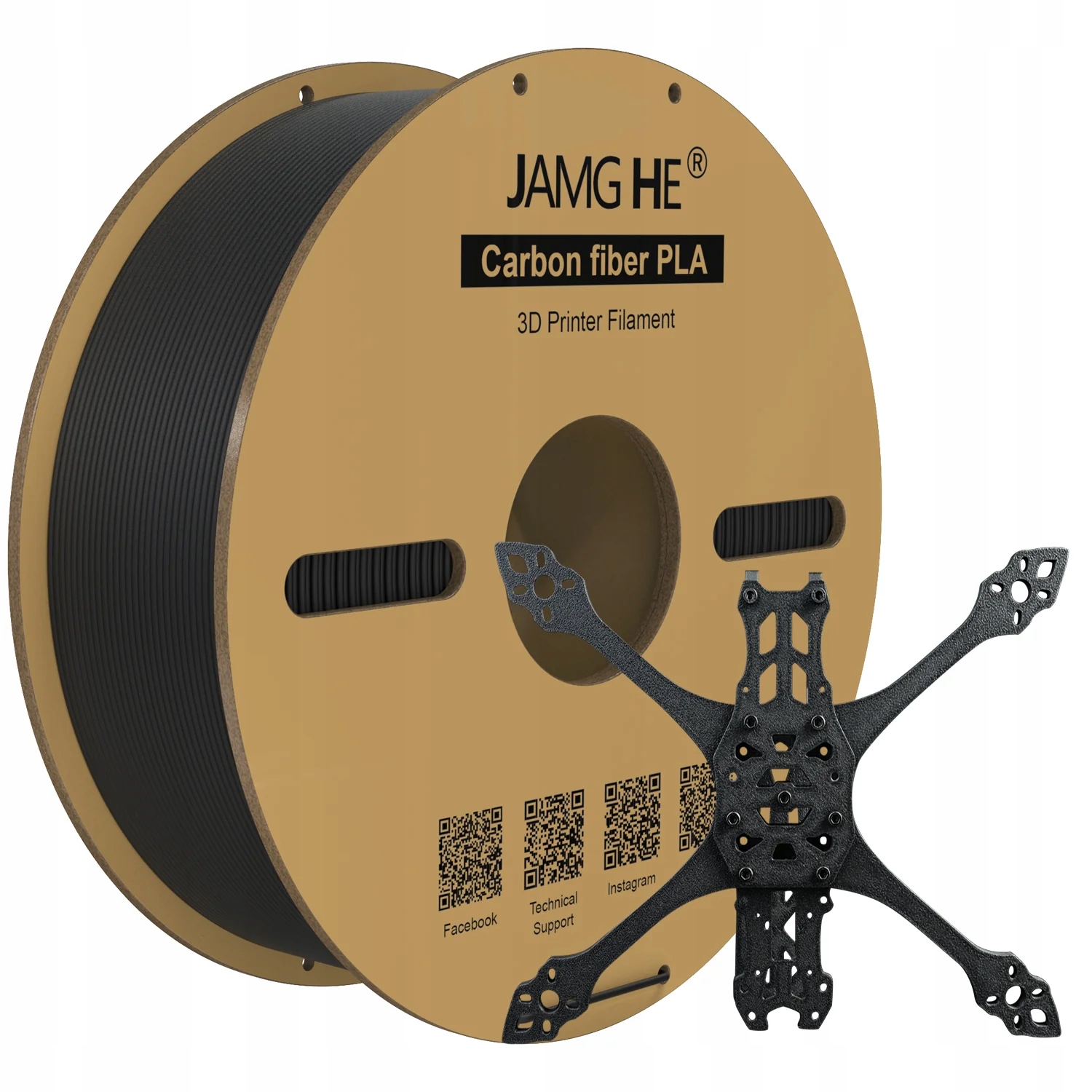 Filament Jamg He PLA-CF Plus Czarny Matowy (BLACK MATTE)
