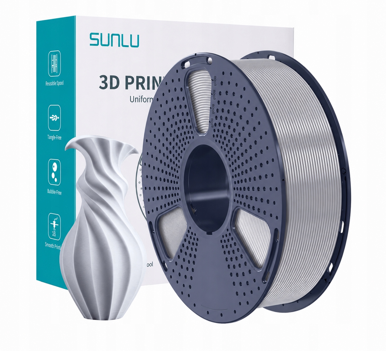 Filament SUNLU PLA Srebrny (SILVER)