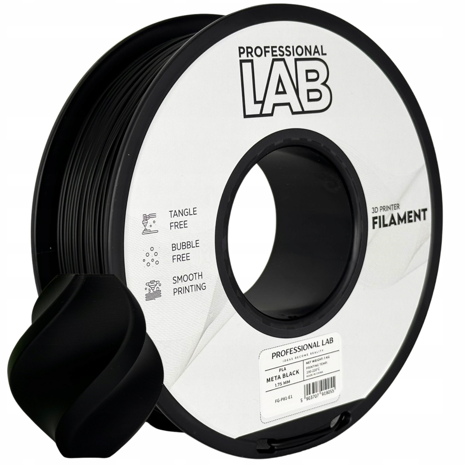 Filament null PLA Czarny (BLACK)