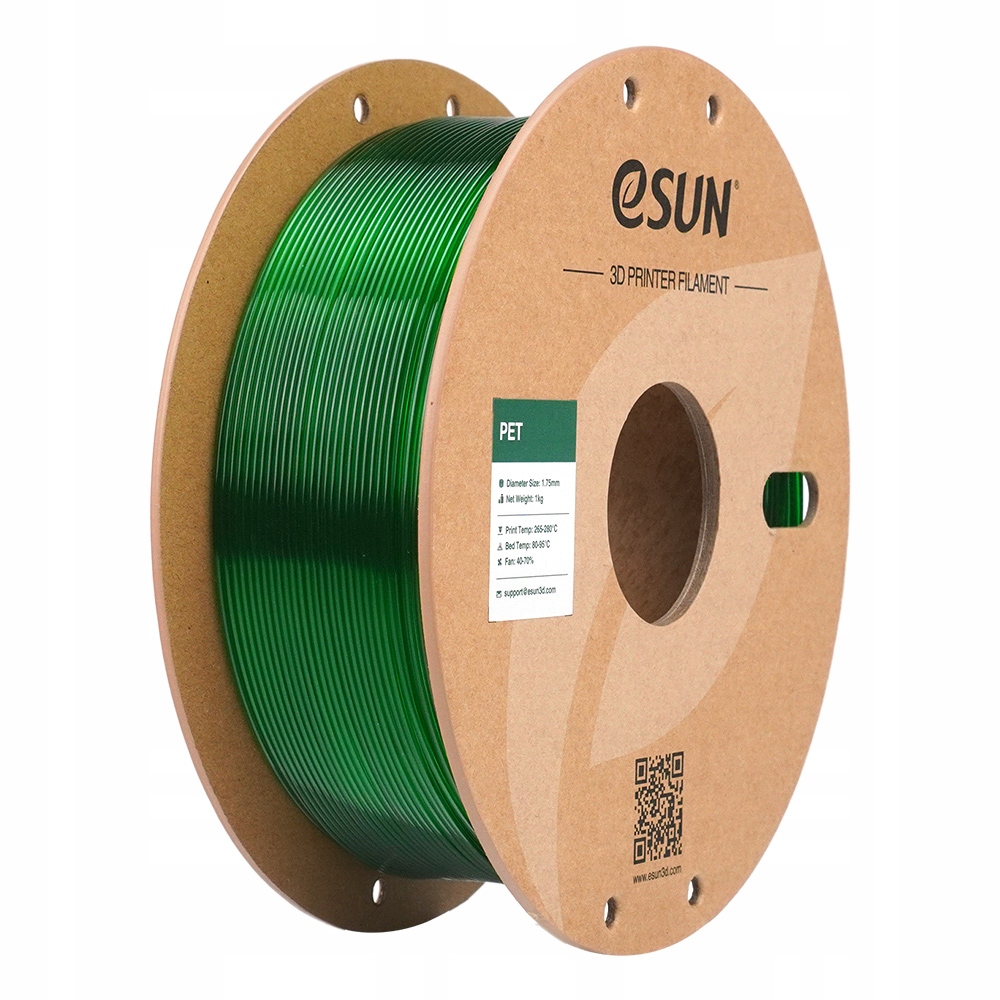 Filament eSUN PET Zielony Przezroczysty (GREEN TRANSPARENT)