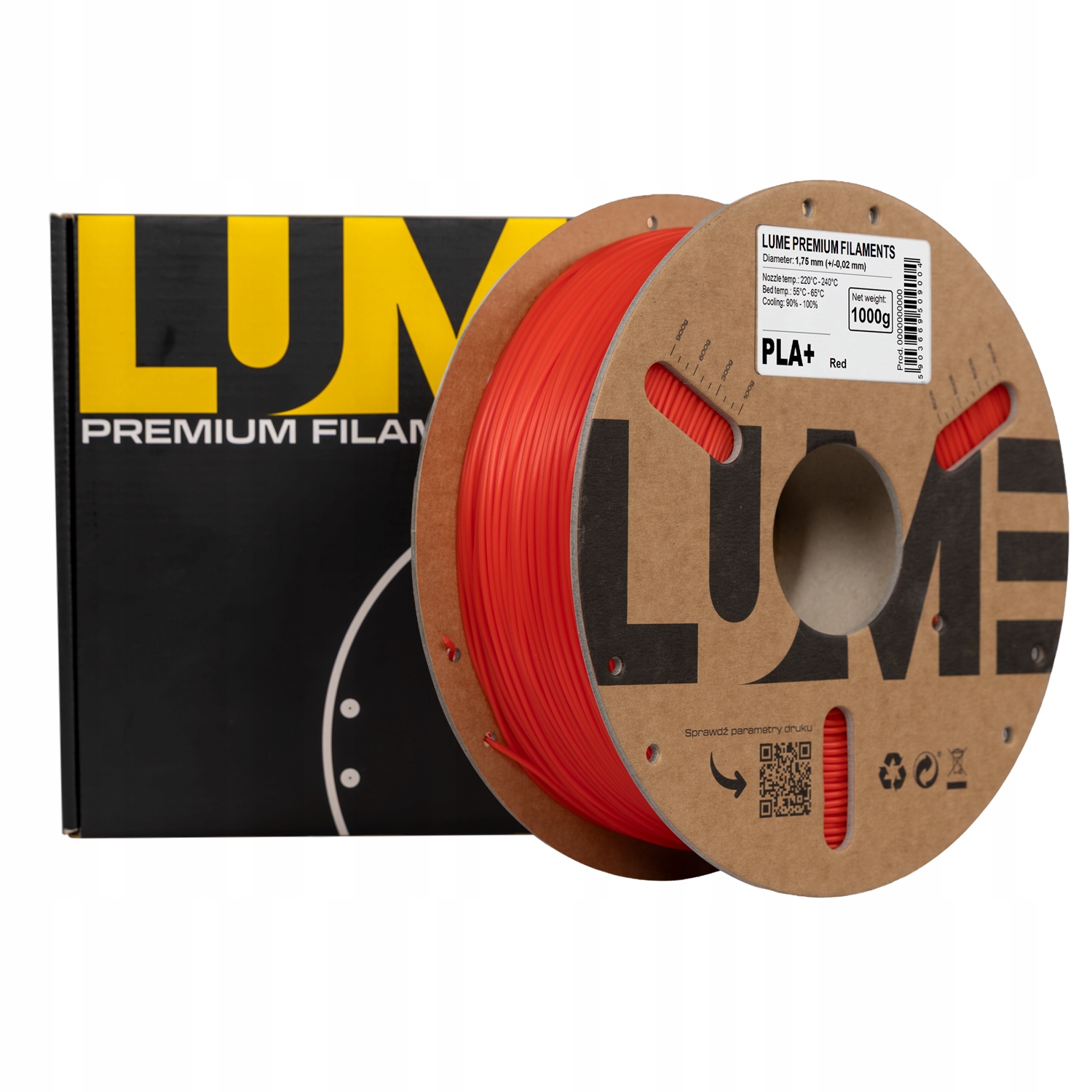 Filament LUME PLA Plus Czerwony (RED)