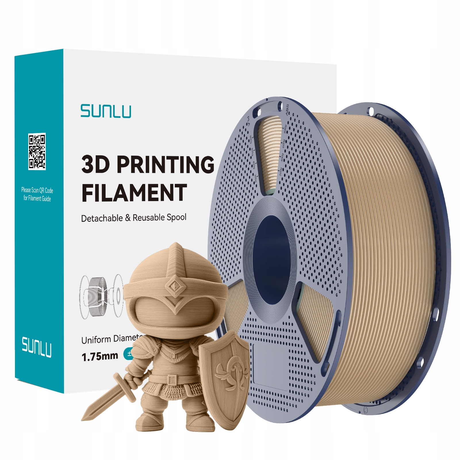 Filament SUNLU PLA Plus Brązowy (BROWN)