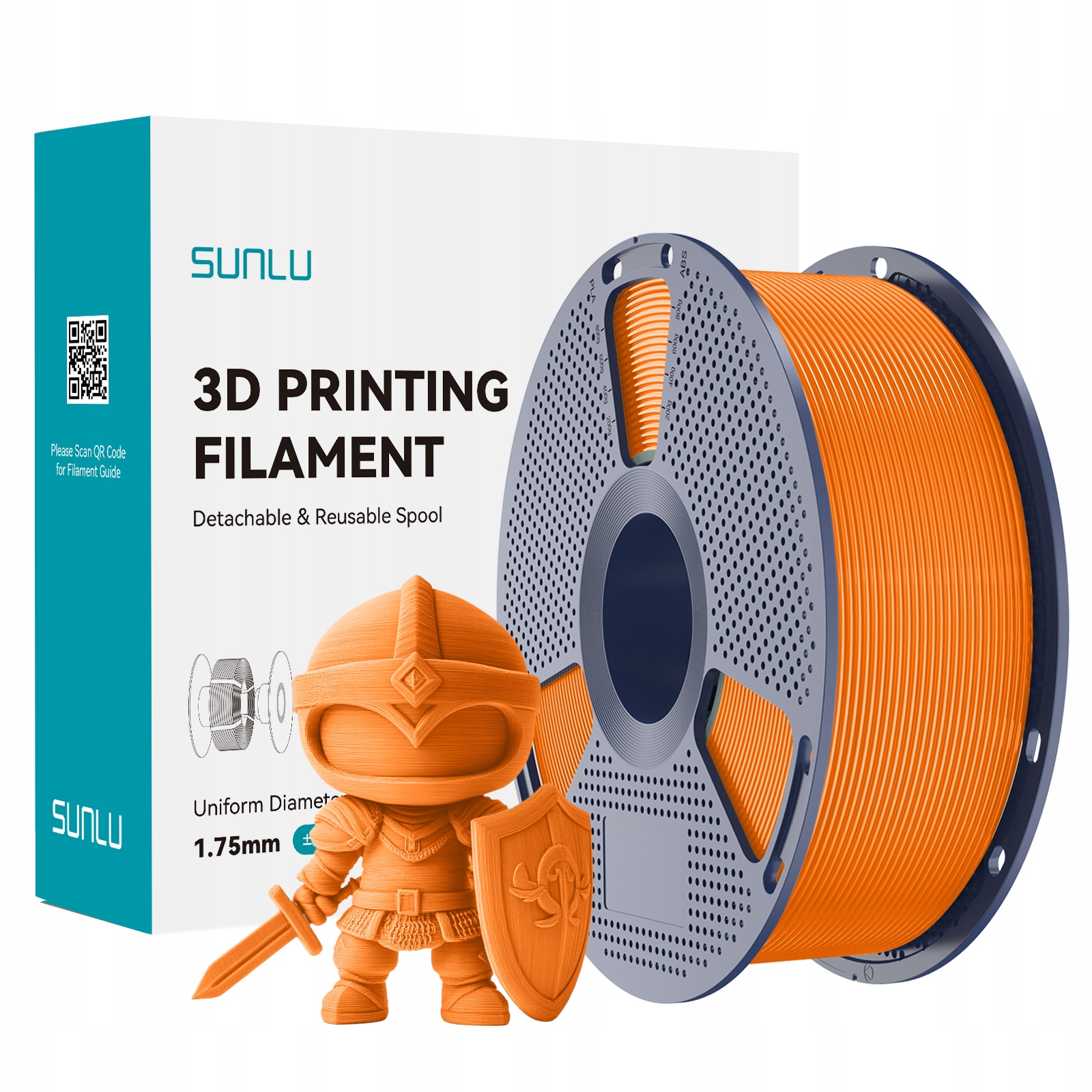 Filament SUNLU PLA Plus Pomarańczowy (ORANGE)