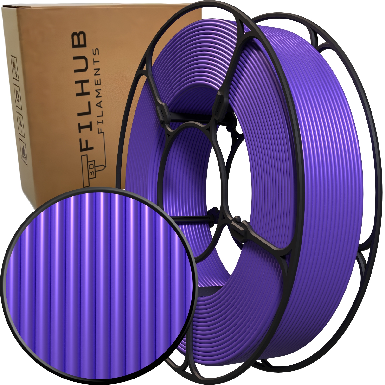 Filament FilHub PLA Fioletowy Jedwabny (PURPLE SILK)