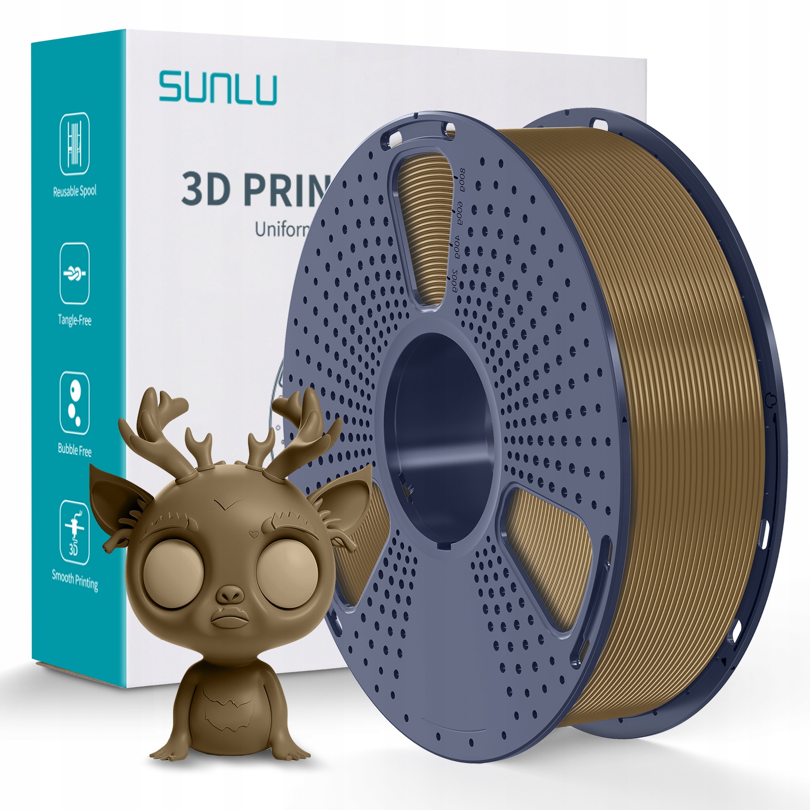 Filament SUNLU PLA Plus Brązowy (BROWN)