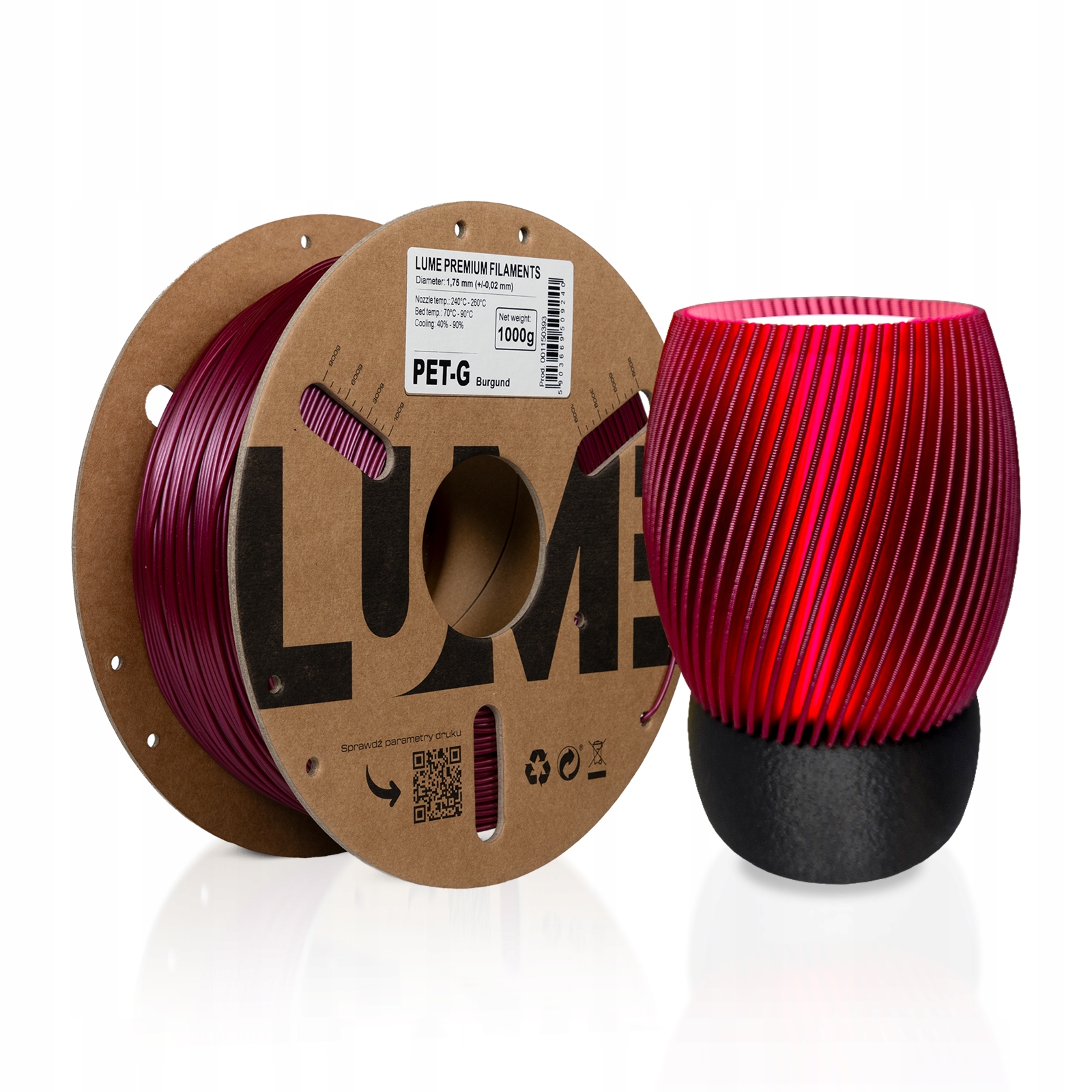 Filament LUME PETG Czerwony (RED)