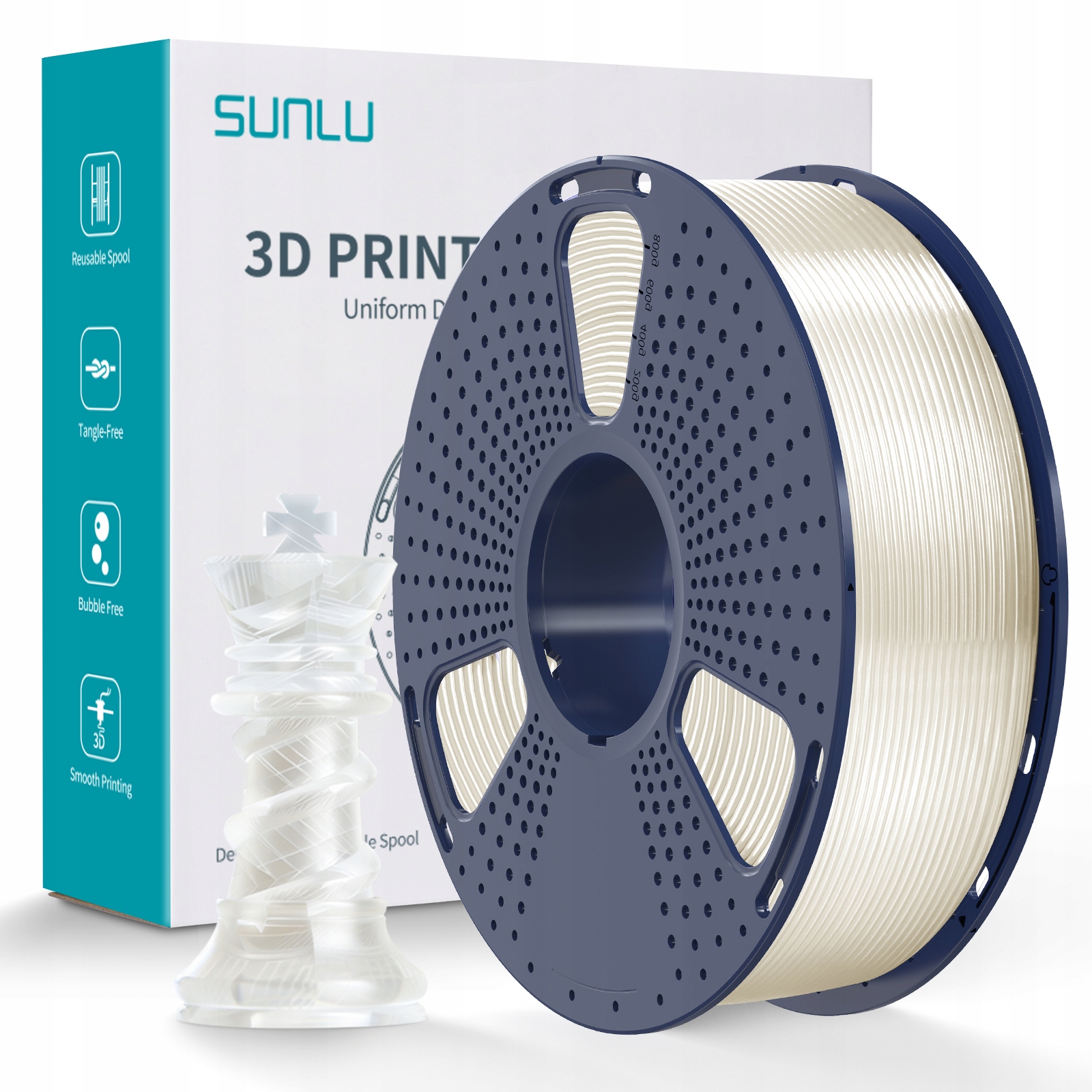 Filament SUNLU PLA Naturalny Przezroczysty (NATURAL TRANSPARENT)