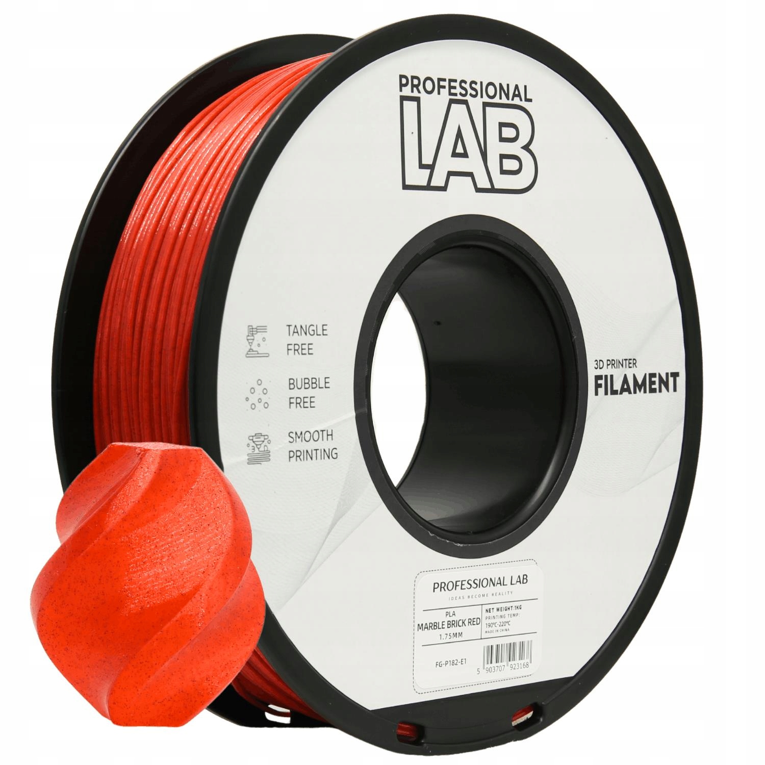 Filament null PLA Czerwony Teksturowany (RED TEXTURED)