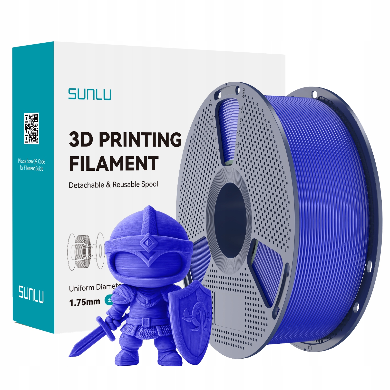 Filament SUNLU PLA Plus Niebieski (BLUE)