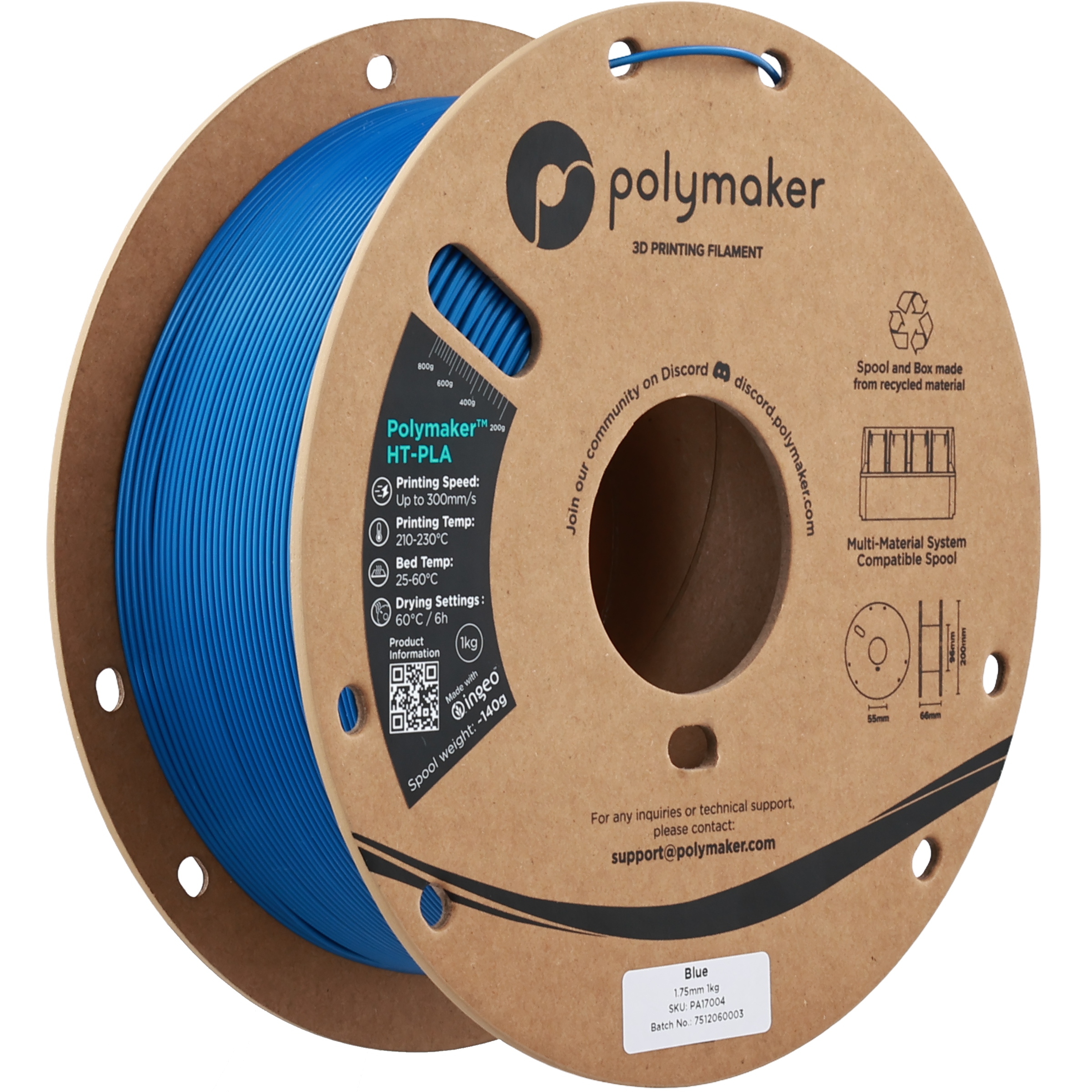 Filament Polymaker PLA Niebieski (BLUE)