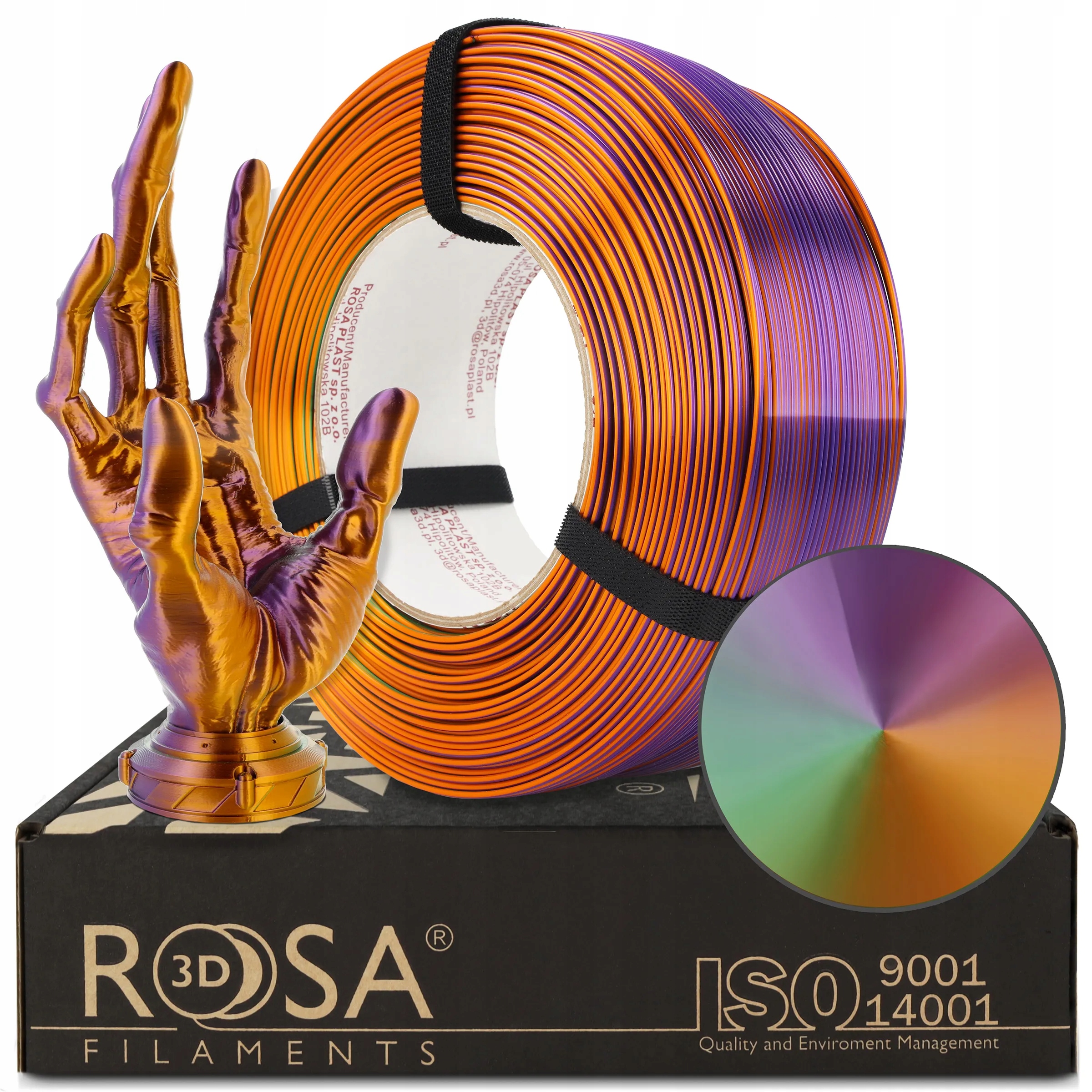Filament ROSA 3D PLA  Tęczowy Jedwabny (RAINBOW SILK)