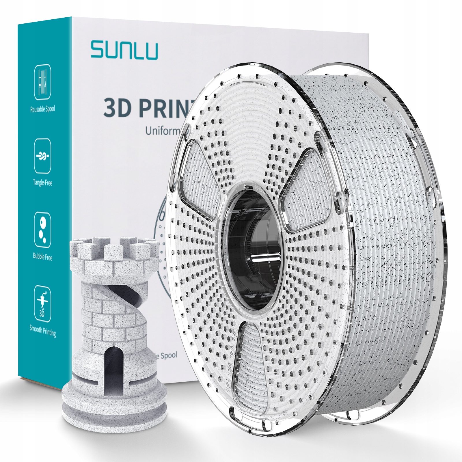 Filament SUNLU PLA High-Speed Szary Teksturowany (GRAY TEXTURED)
