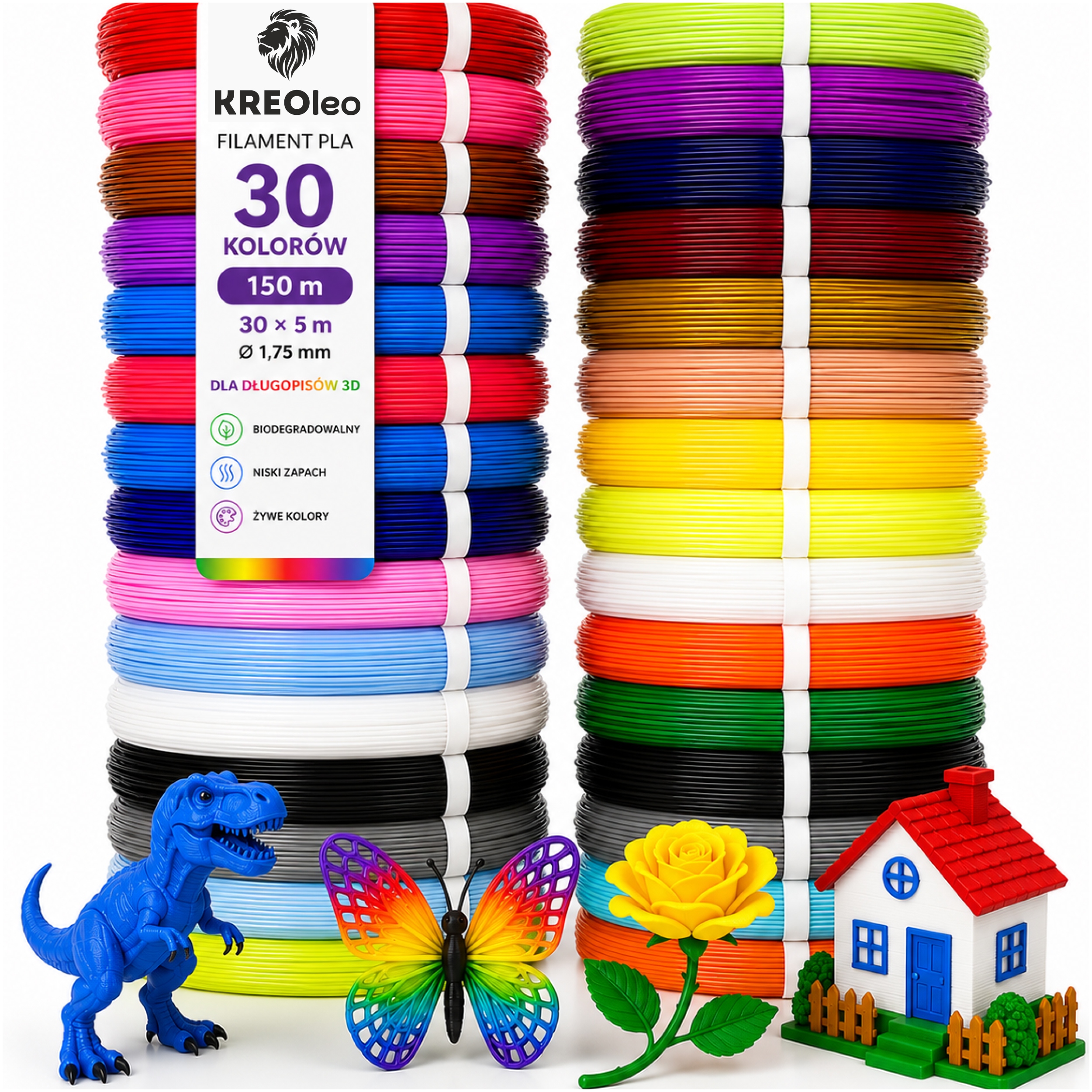 Filament KREOleo PLA  Tęczowy (RAINBOW)