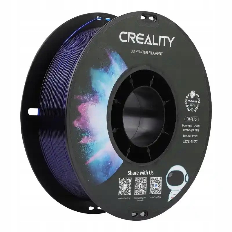 Filament Creality PETG Niebieski Przezroczysty (BLUE TRANSPARENT)