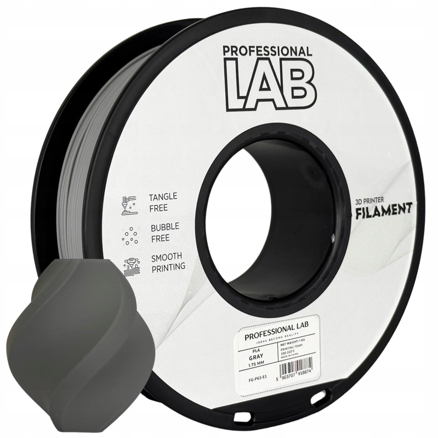 Filament null PLA Szary (GRAY)