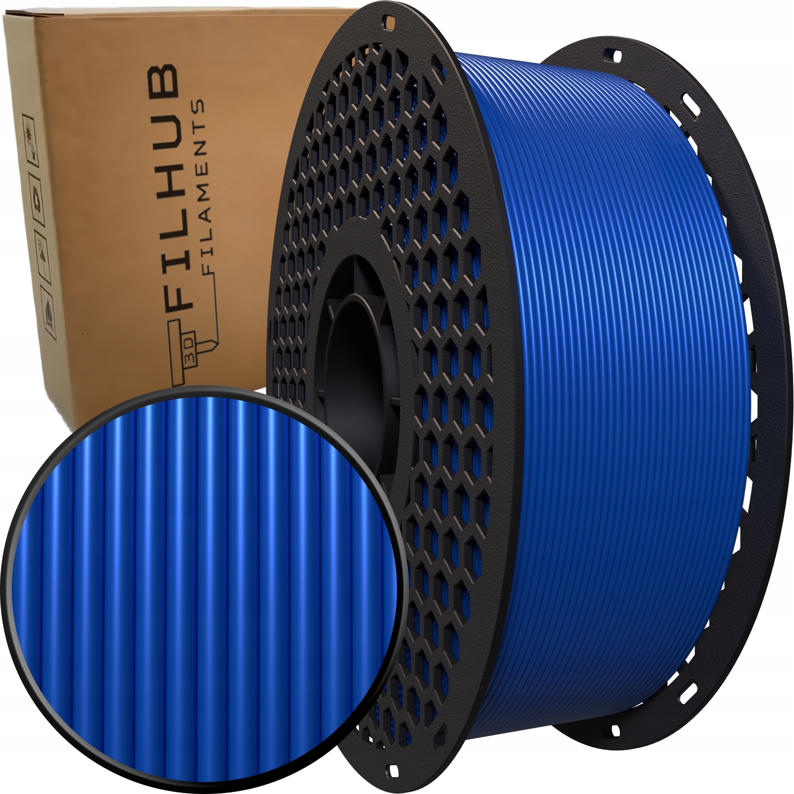 Filament FilHub PLA Niebieski Jedwabny (BLUE SILK)