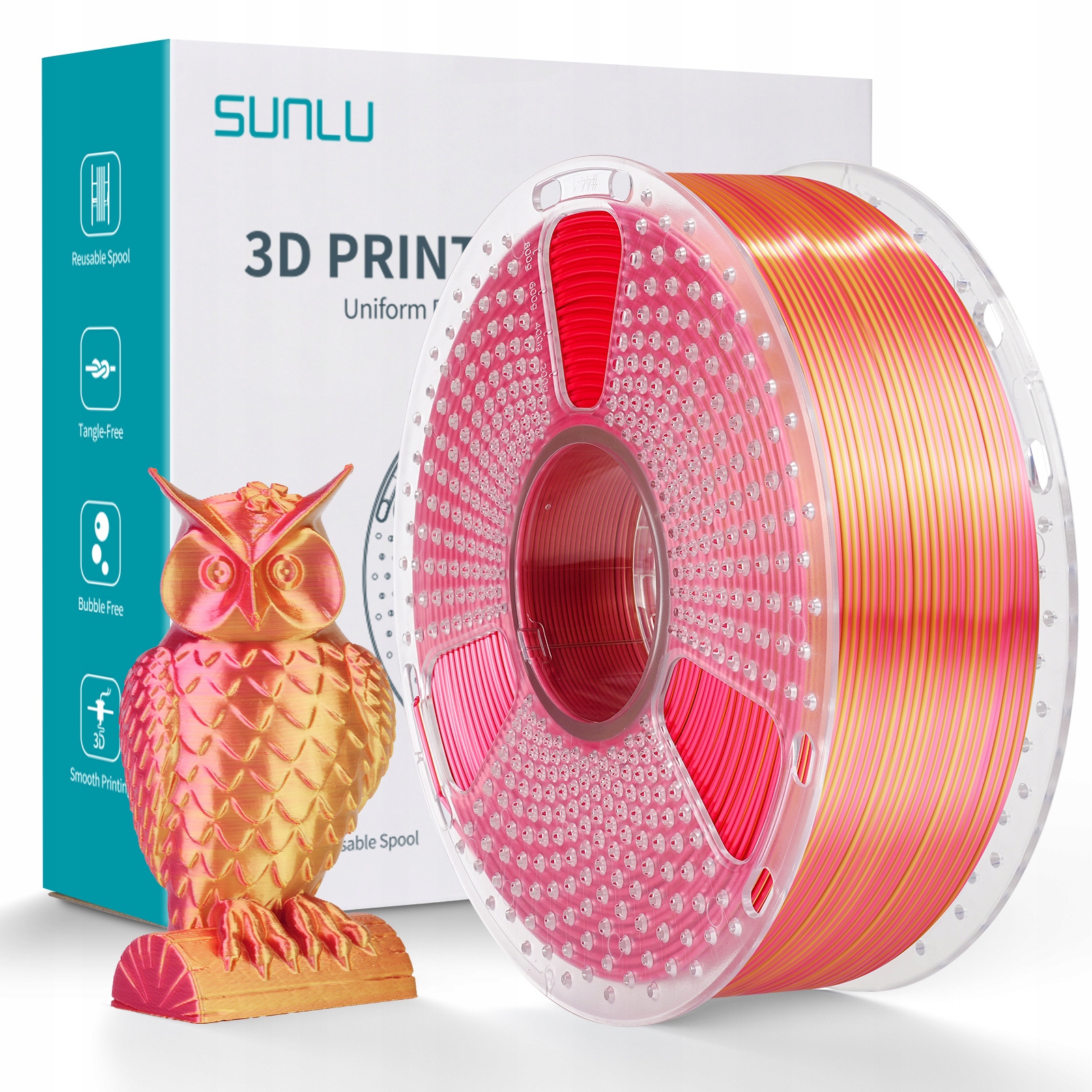 Filament SUNLU PLA Plus  Dwukolorowy Jedwabny (DUAL SILK)