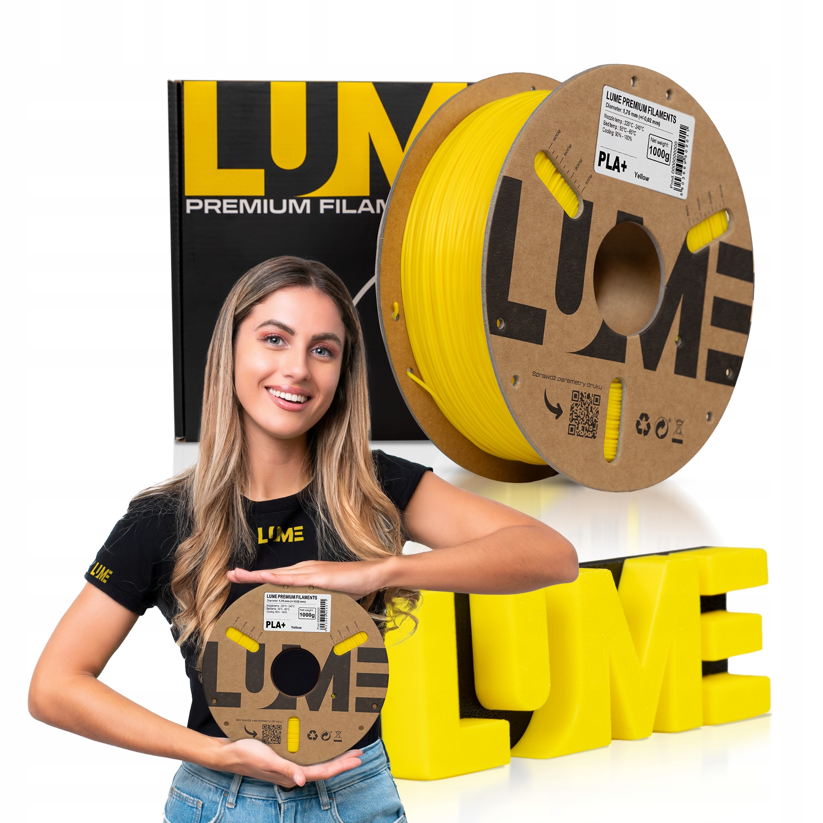 Filament LUME PLA Plus Żółty (YELLOW)