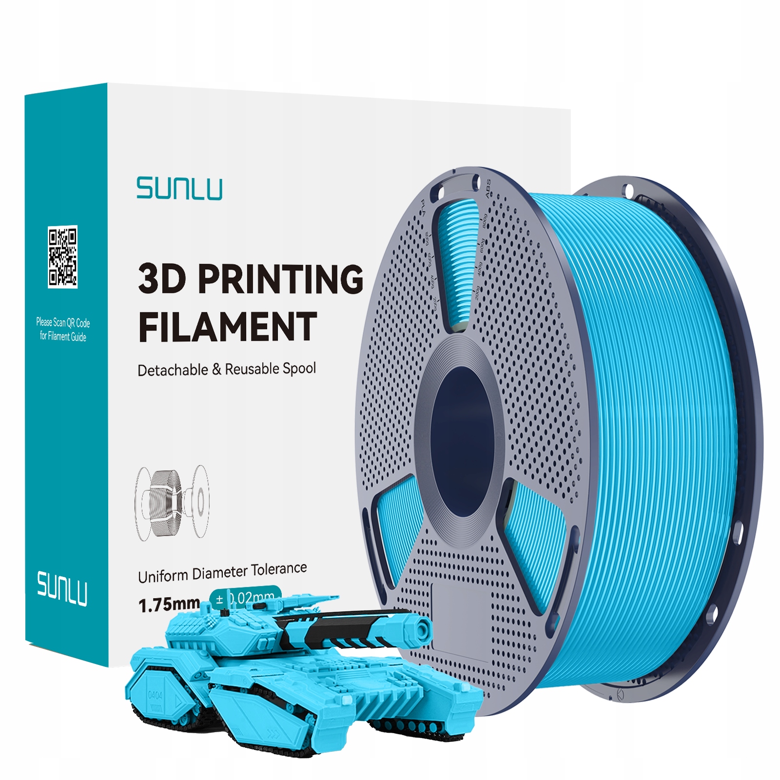 Filament SUNLU PLA Niebieski (BLUE)