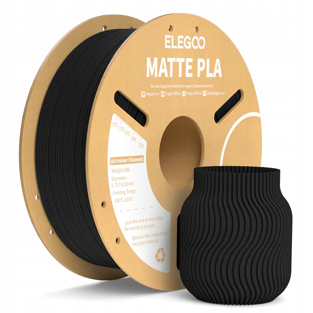 Filament Elegoo PLA Czarny Matowy (BLACK MATTE)